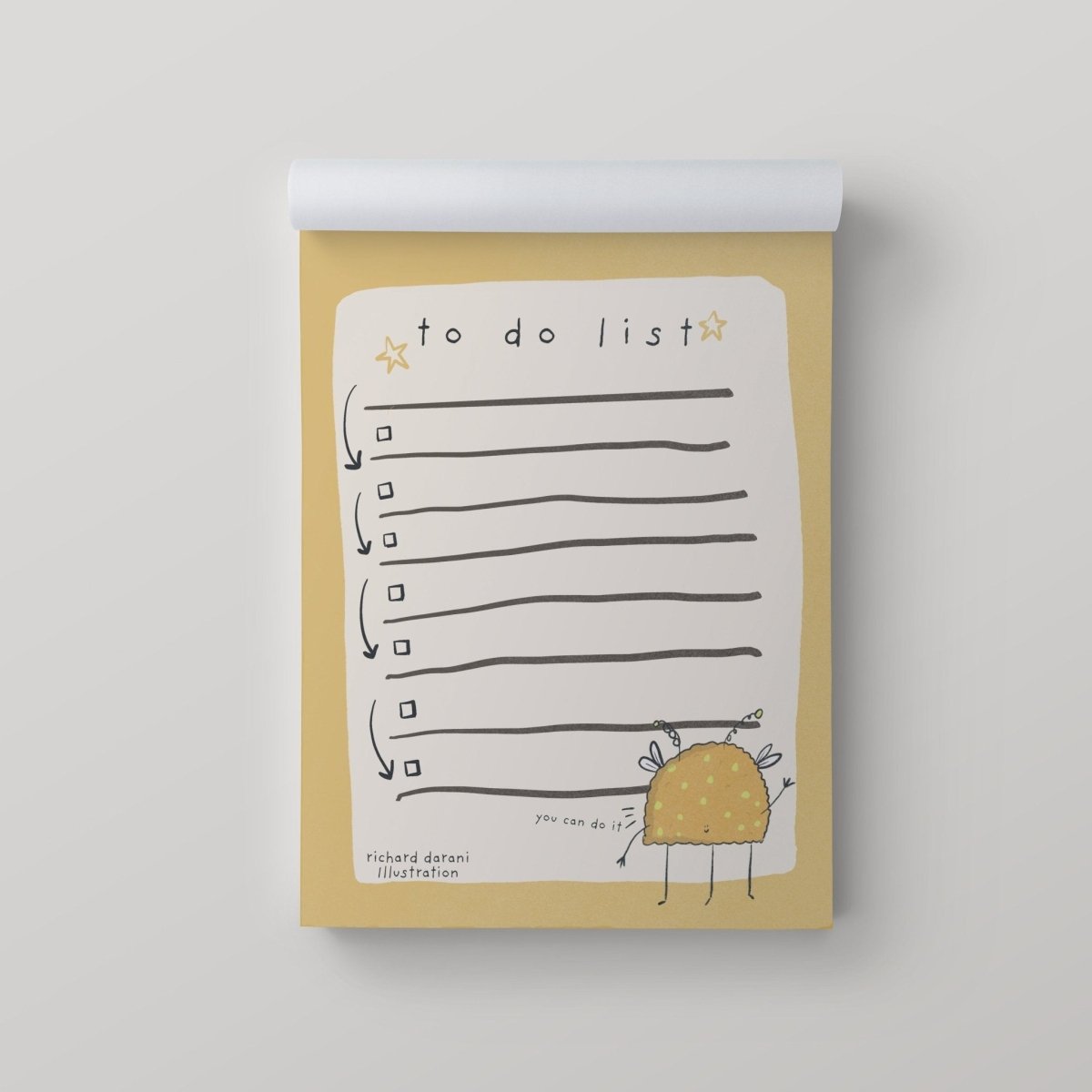 Cute monster to-do list notepad for teachers and back to school