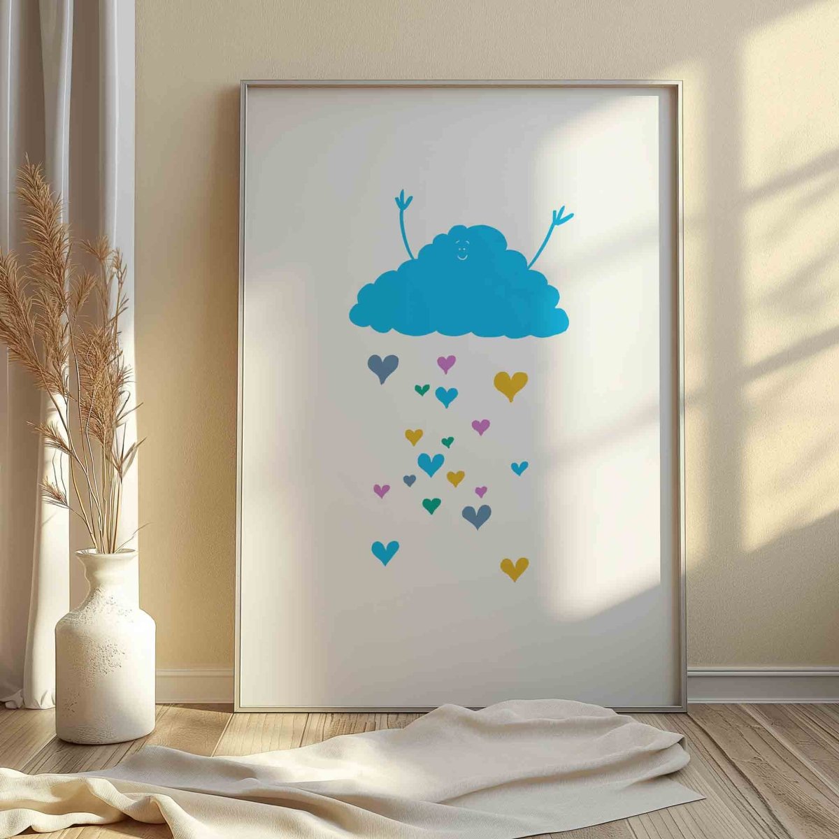 A Joyful Rain Cloud Illustrated Art Print – fun and illustrated posters, prints, & visual artwork by Richard Darani
