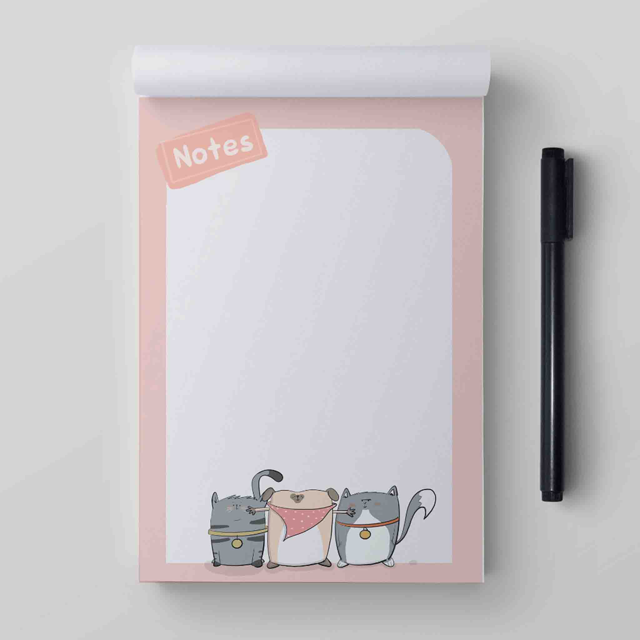 Adorable and Cute Pet Themed Note Pad – fun and illustrated notebooks & notepads by Richard Darani