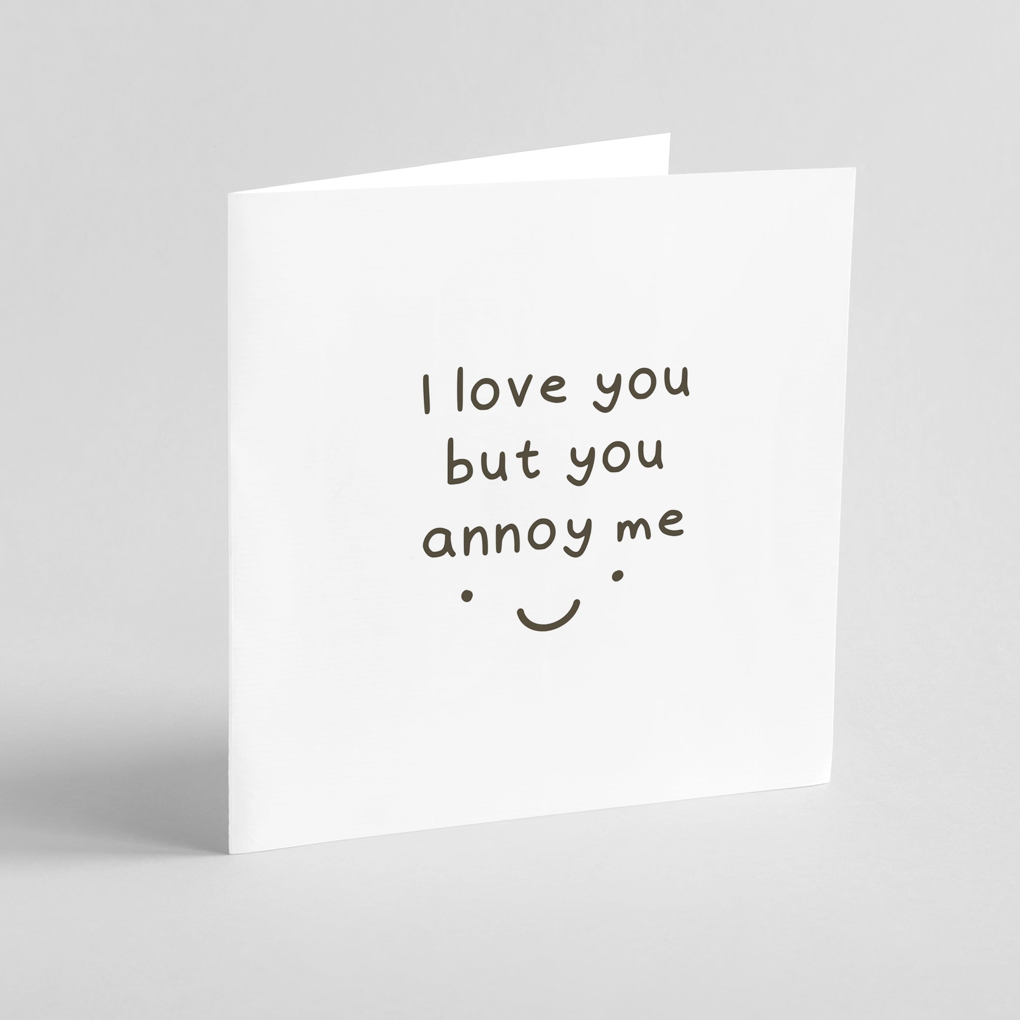 Simple quirky love card featuring clean typography and minimalist design