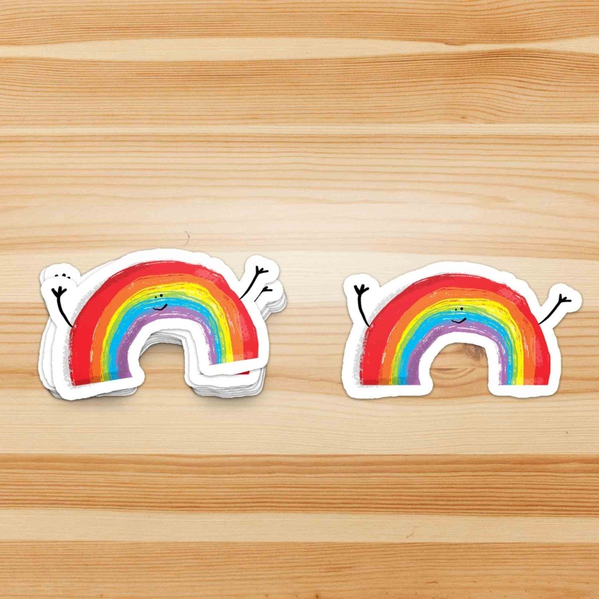 Cheerful Rainbow Vinyl Sticker – fun and illustrated decorative stickers by Richard Darani