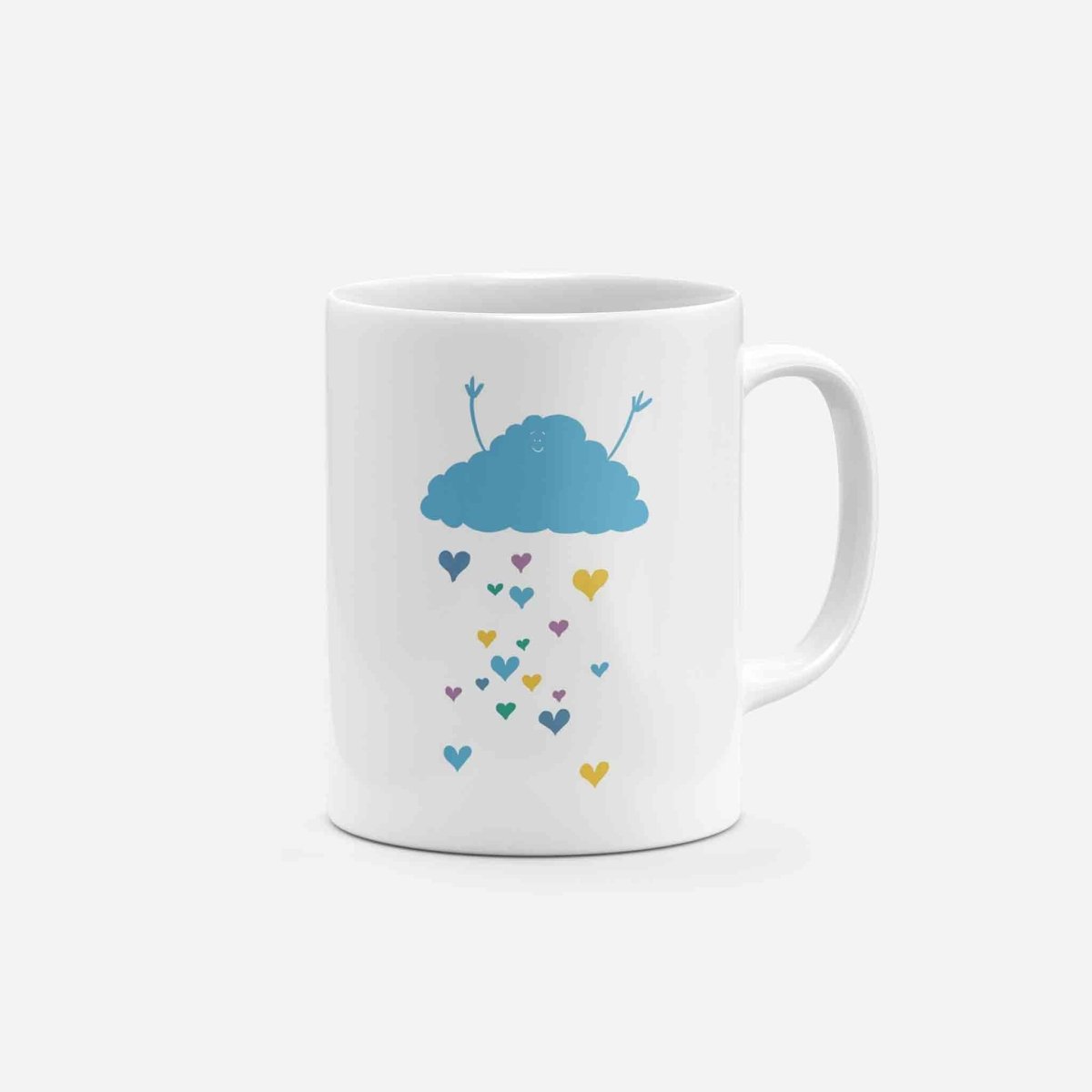 Cloud Raining Hearts Coffee Mug – fun and illustrated mugs by Richard Darani