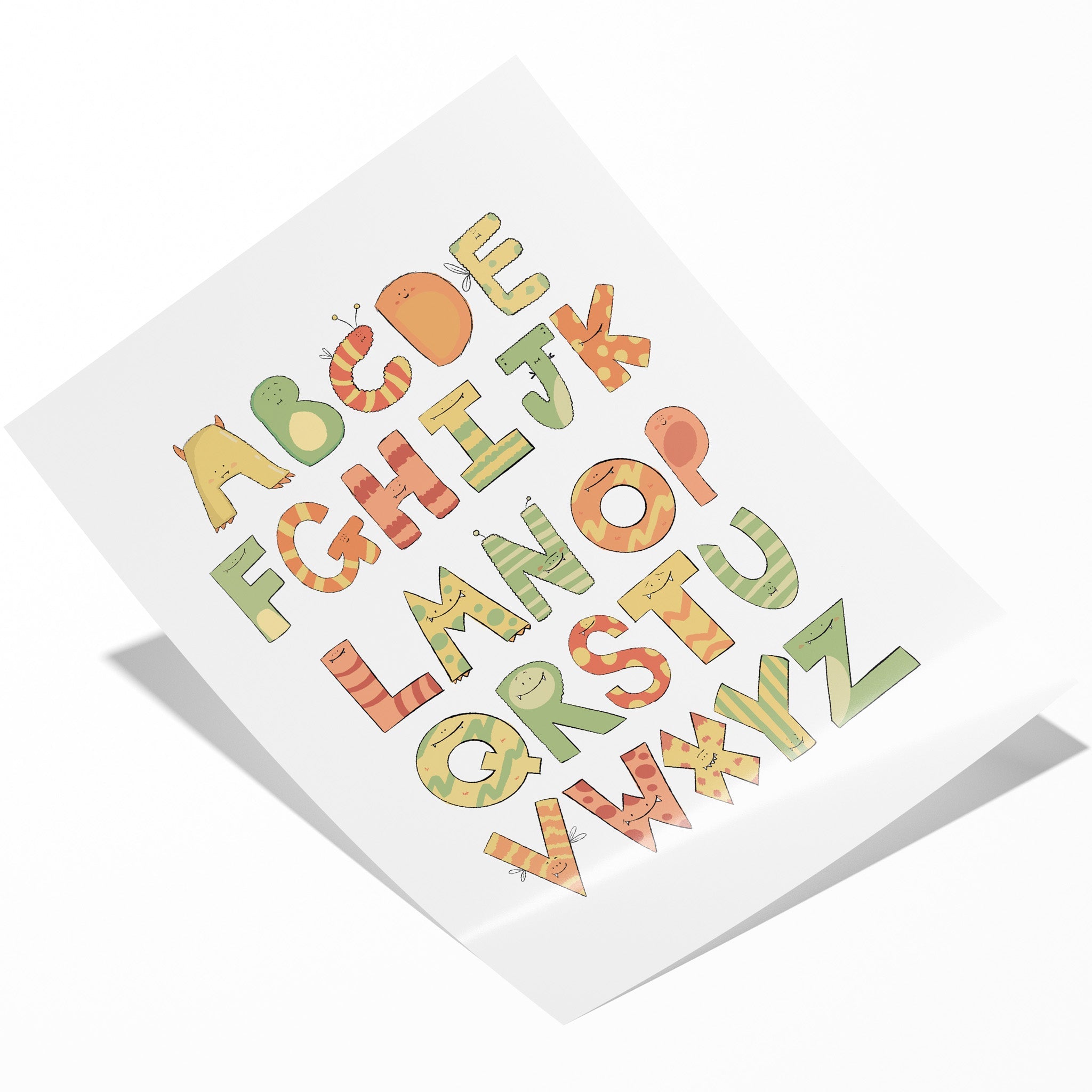 Cute Monster Themed Alphabet Art Print For Kids - Richard DaraniPosters, Prints, & Visual Artwork