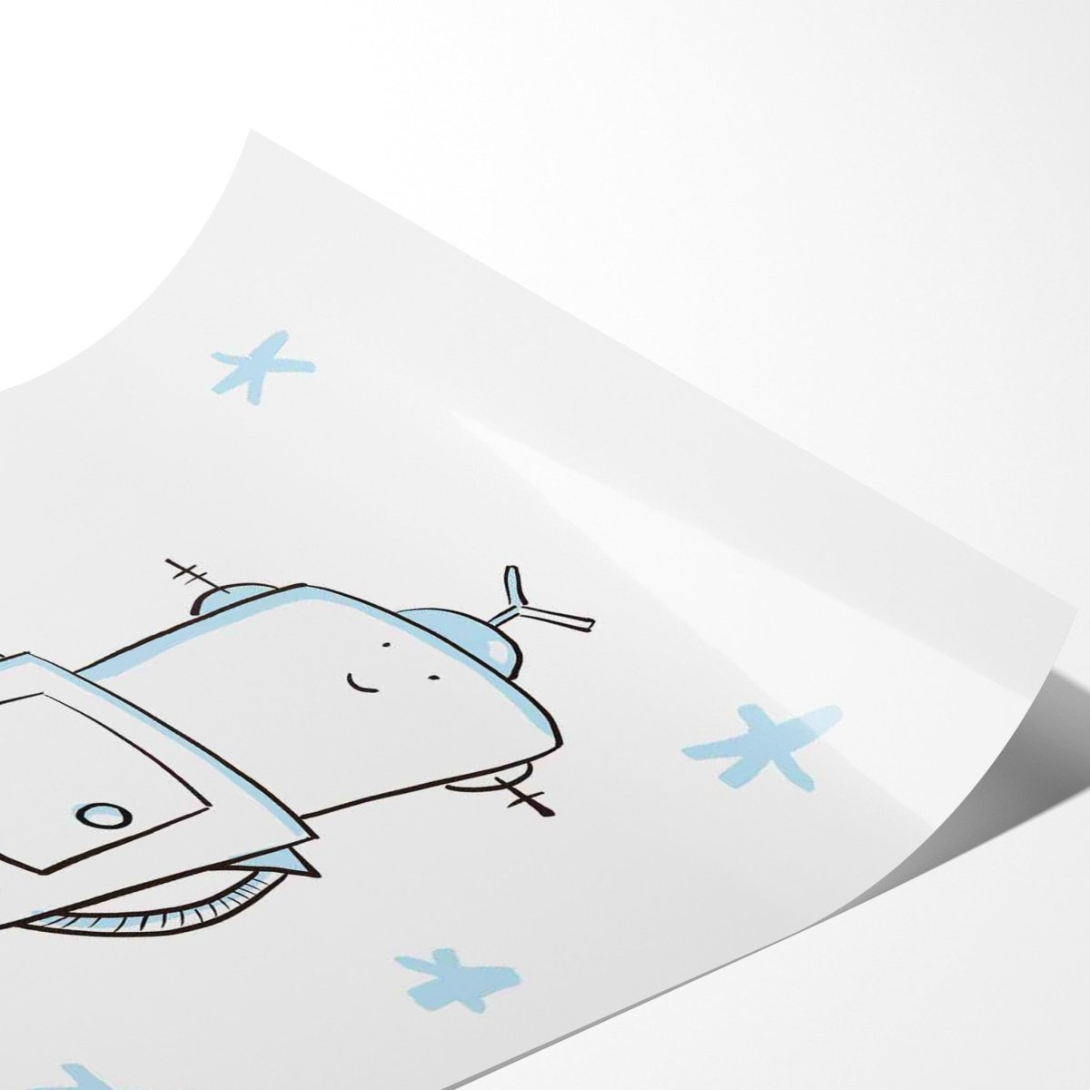 Cute Robot Illustration Art Print - Wall Decor for KidsPosters, Prints, & Visual Artwork