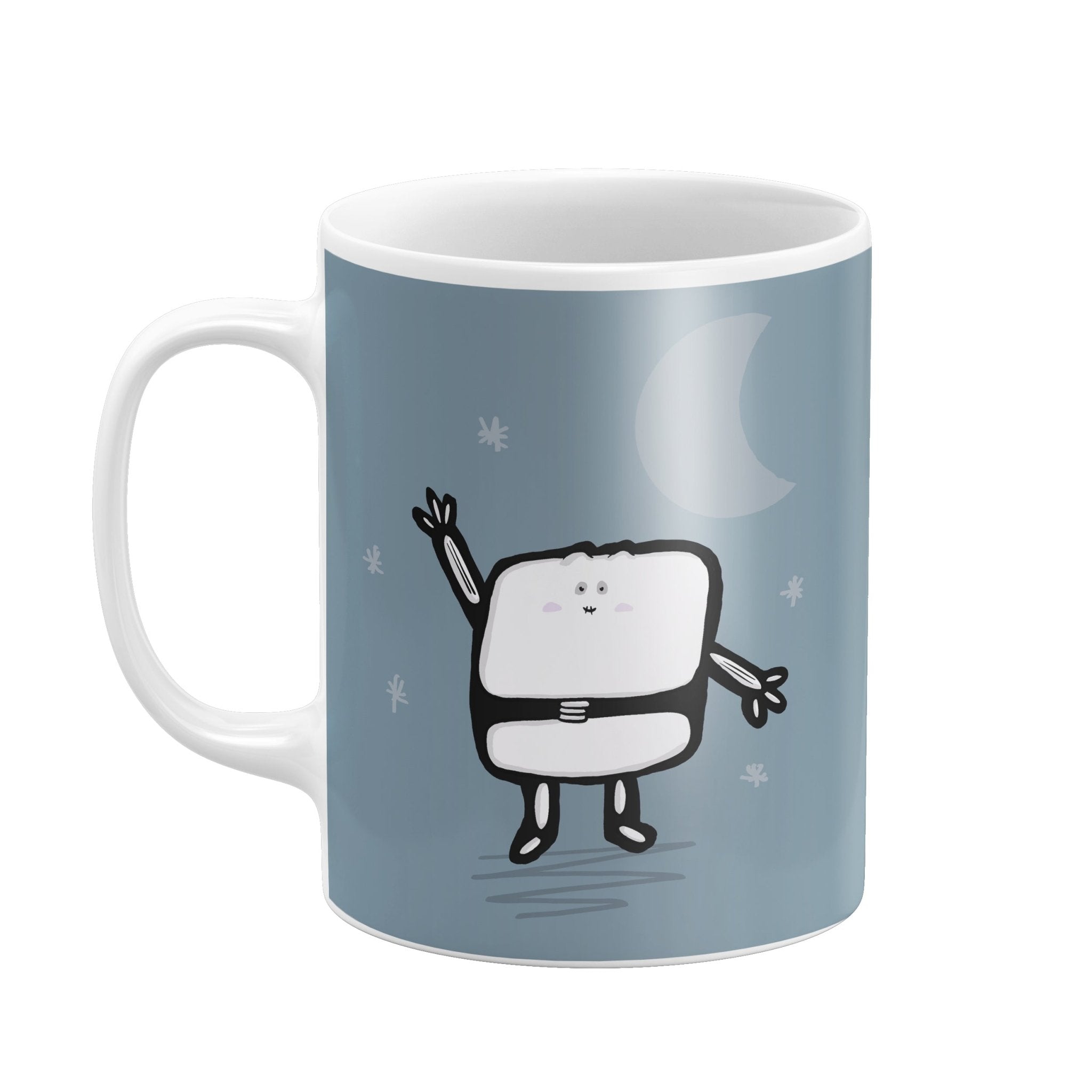 Cute Skeleton Mug β Peace Out Under the Moon - Richard DaraniMugs
