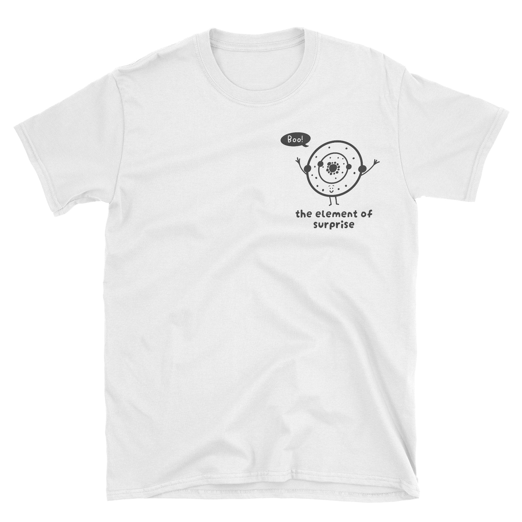 Element of Surprise T-Shirt - Funny Science Tee – fun and illustrated shirts & tops by Richard Darani