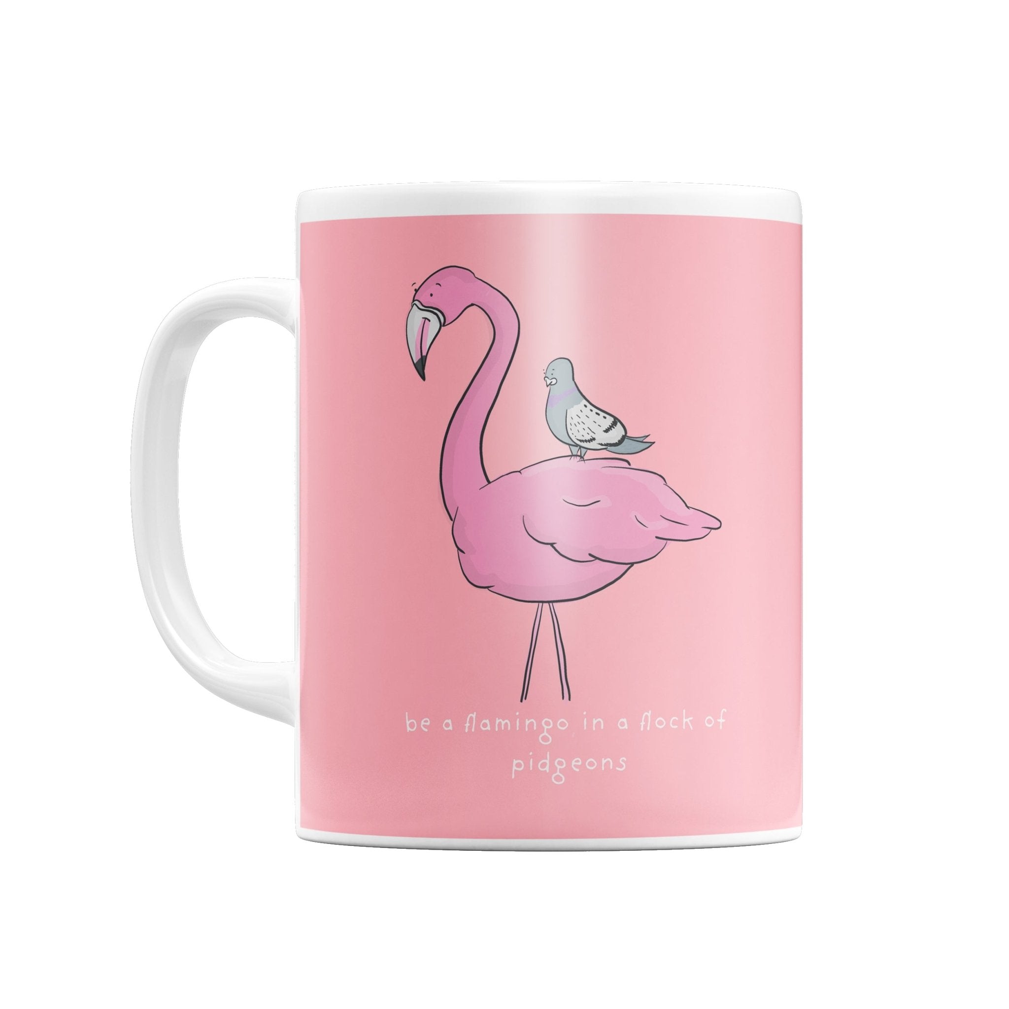 Flamingo in a Flock of Pigeons MugMug
