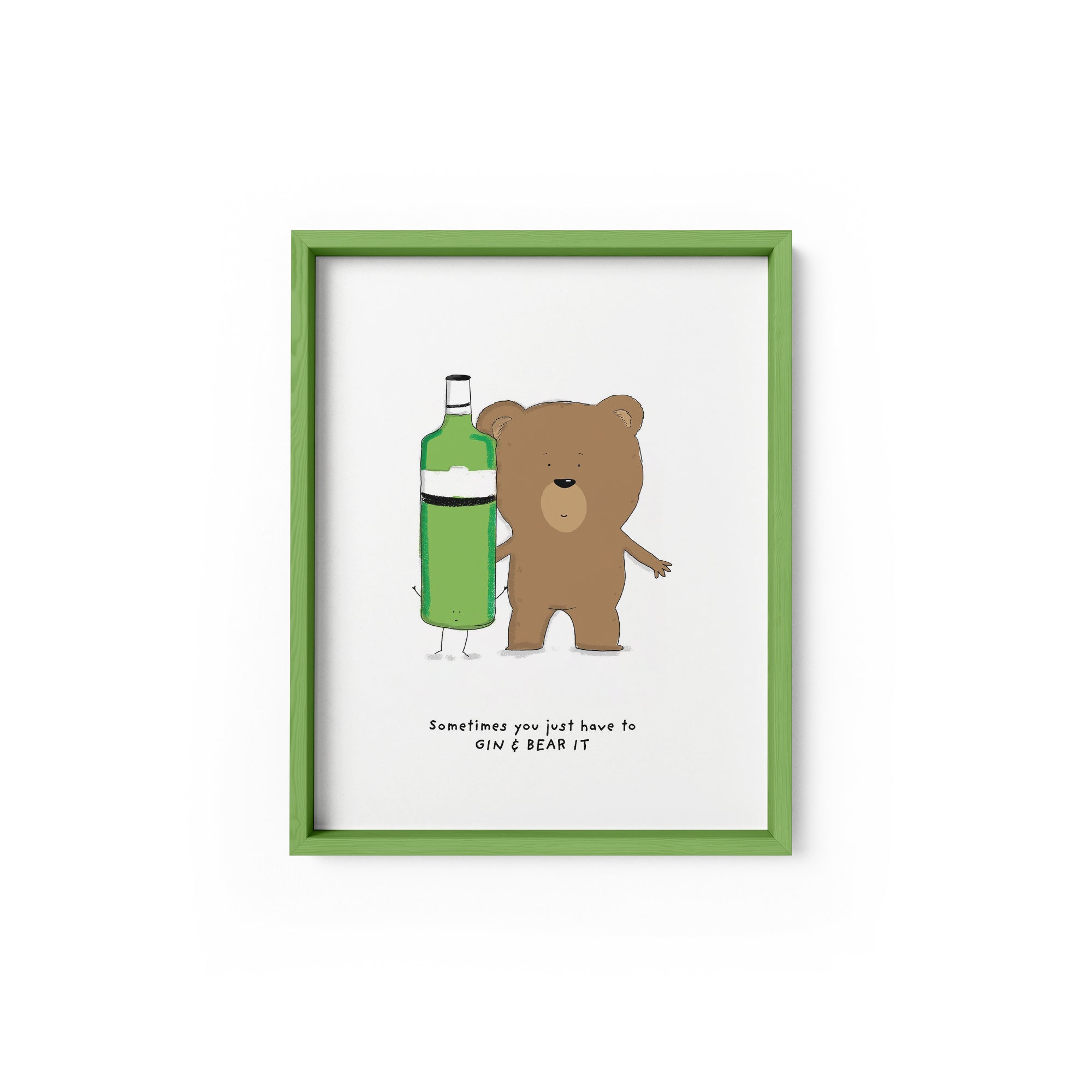 Gin Grin and Bear It Art Print