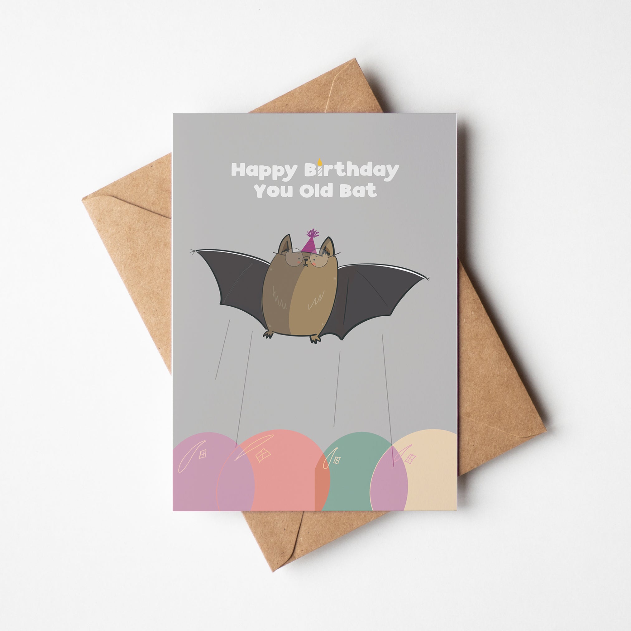 Happy Birthday You Old Bat Card Funny Greeting Card - Richard DaraniGreeting & Note Cards