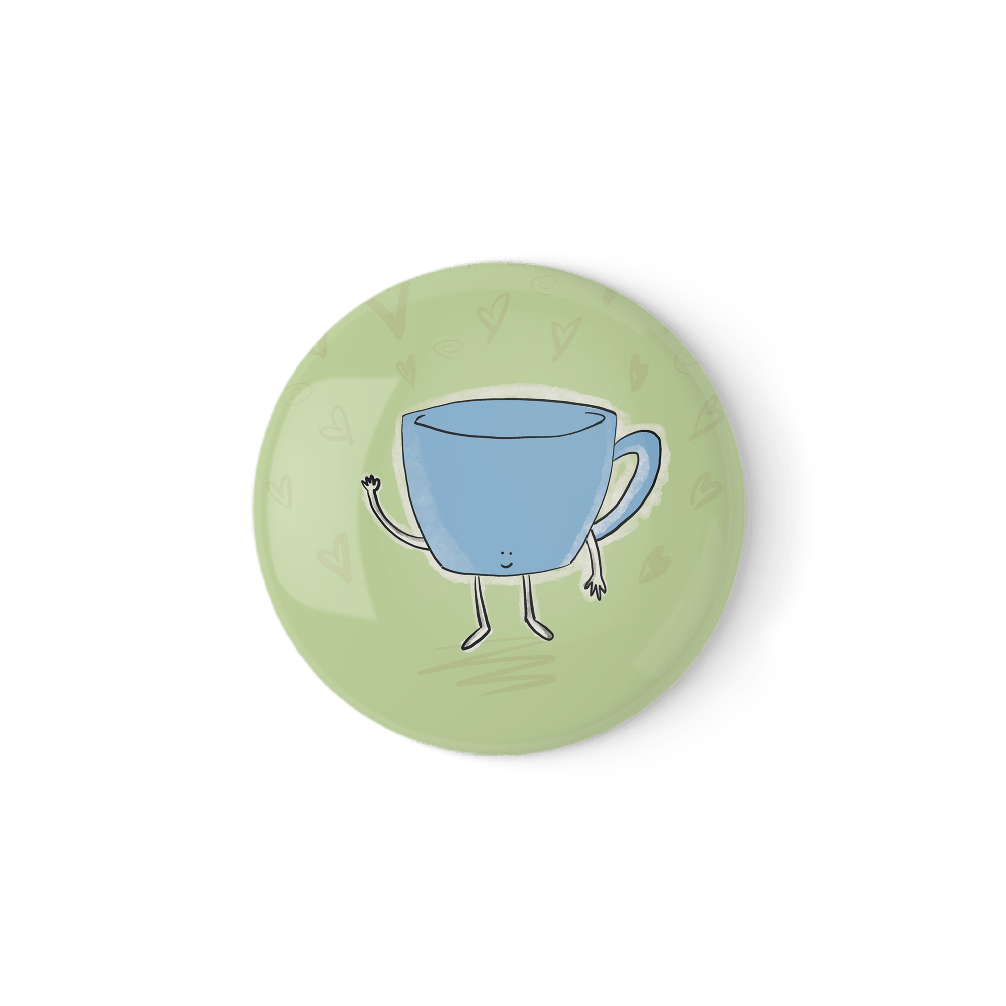 Happy Cup – Cute Mug Badge or Magnet (38mm or 58mm) - Richard Darani