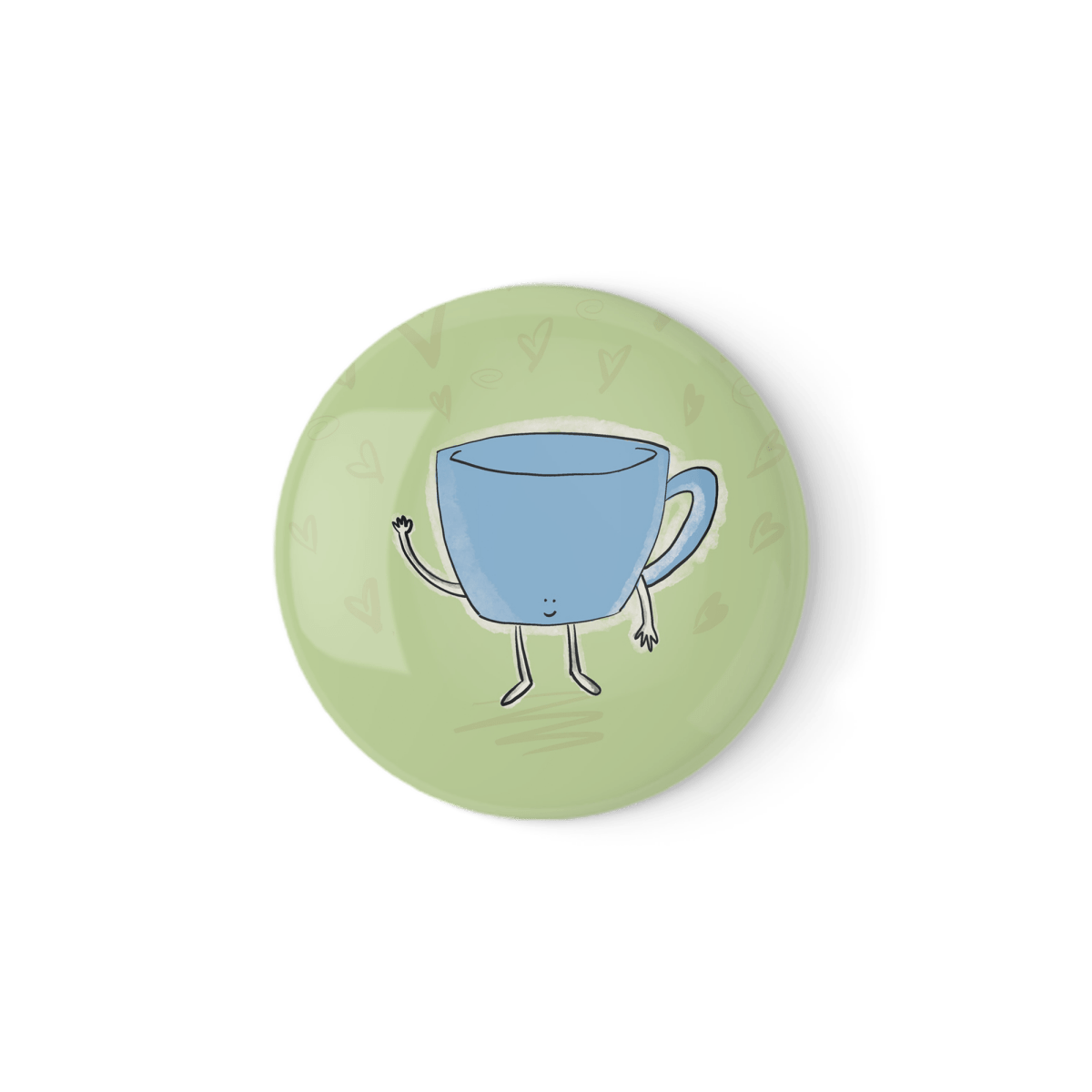 Happy Cup – Cute Mug Badge or Magnet (38mm or 58mm)