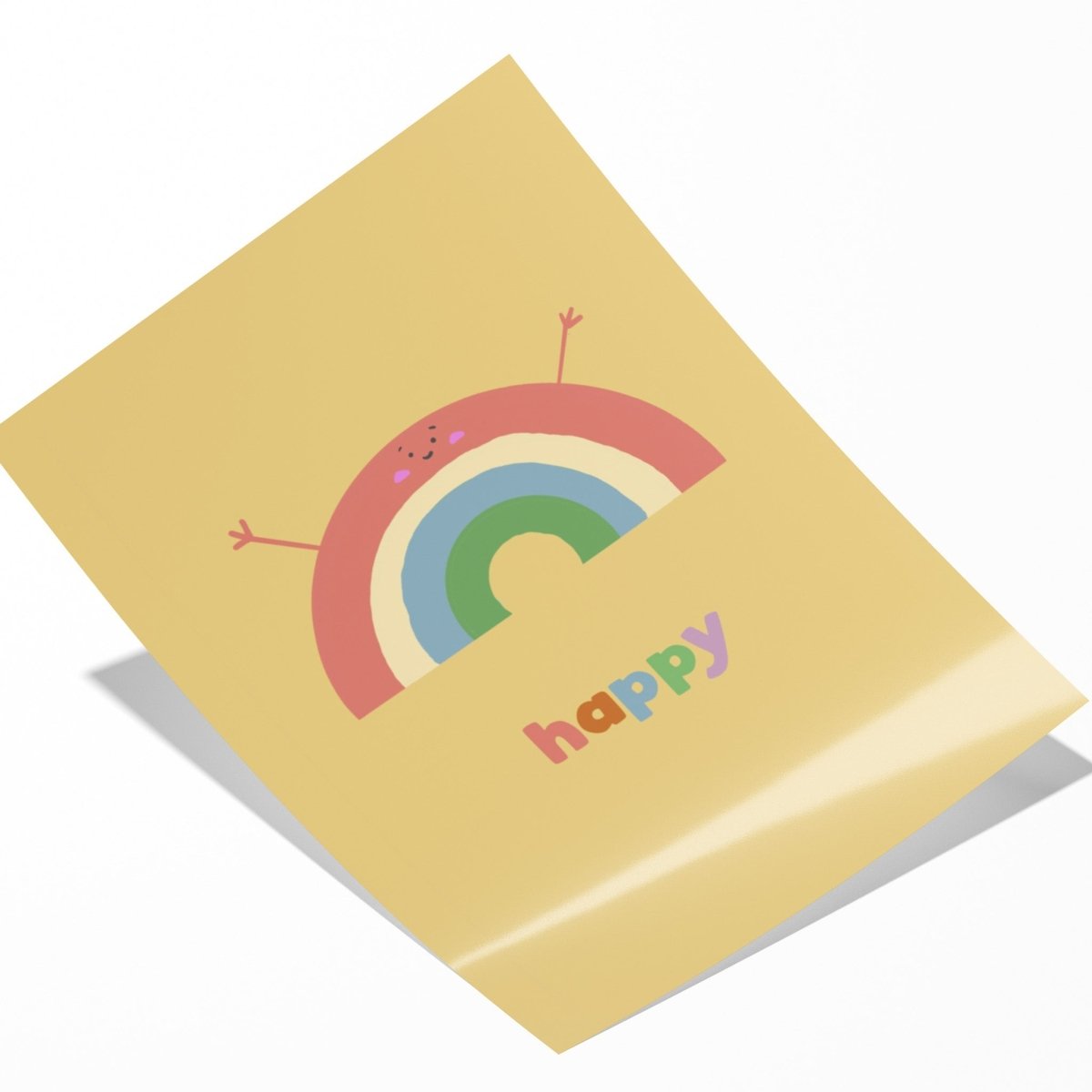 Happy Rainbow Wall Cheerful Nursery DecorPosters, Prints, & Visual Artwork (view 3)