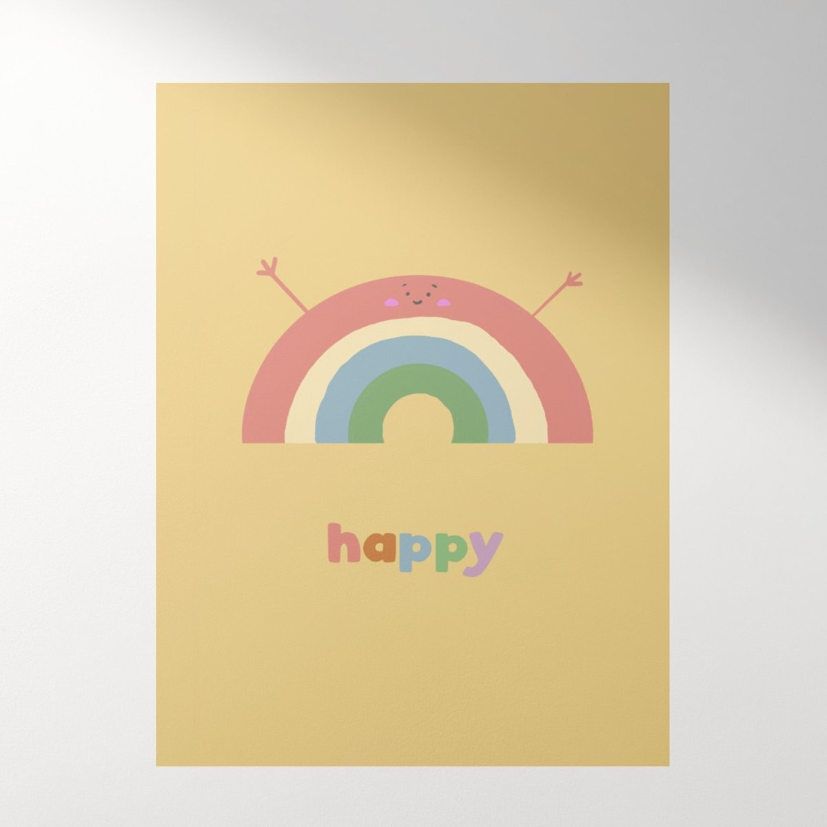 Happy Rainbow Wall Cheerful Nursery DecorPosters, Prints, & Visual Artwork (view 4)