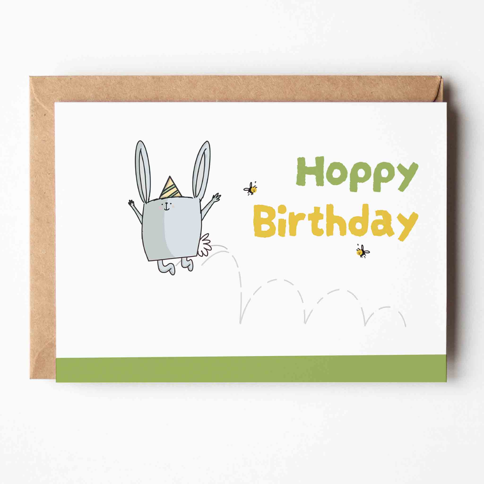 Have A Hoppy Birthday Bunny Greeting Card β fun and illustrated greeting & note cards by Richard Darani