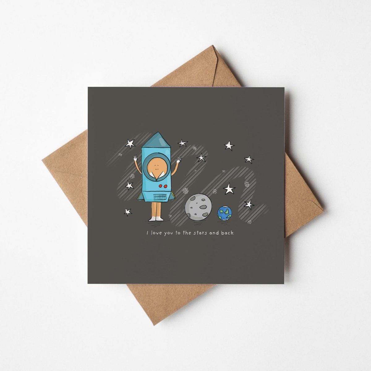 I Love You to the Stars Space Greeting Card – image 2