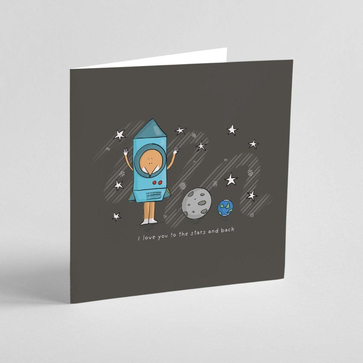 I Love You to the Stars Space Greeting Card – image 3