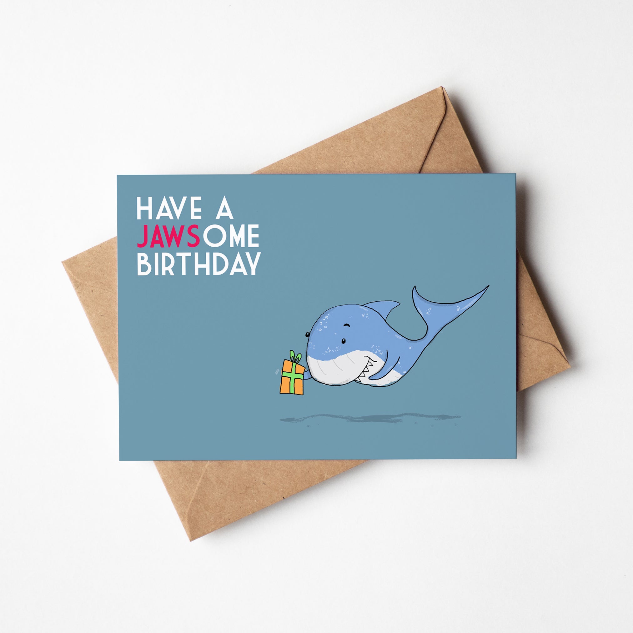 Jawsome Birthday Card - Fun Shark Greeting Card for Shark Lovers - Richard DaraniGreeting & Note Cards