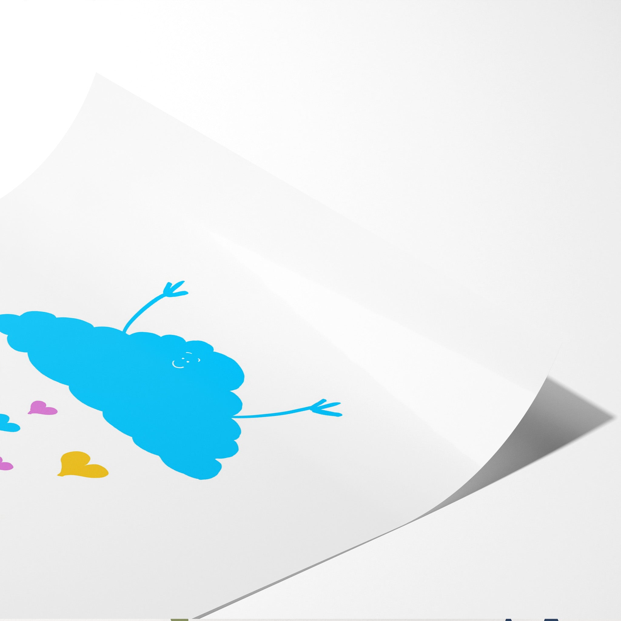 Joyful Rain Cloud – Illustrated Cute Wall Art - Richard DaraniPosters, Prints, & Visual Artwork