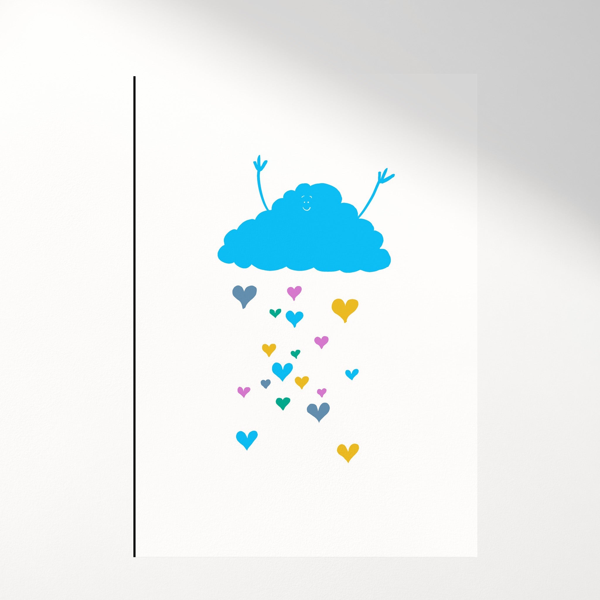 Joyful Rain Cloud – Illustrated Cute Wall Art - Richard DaraniPosters, Prints, & Visual Artwork