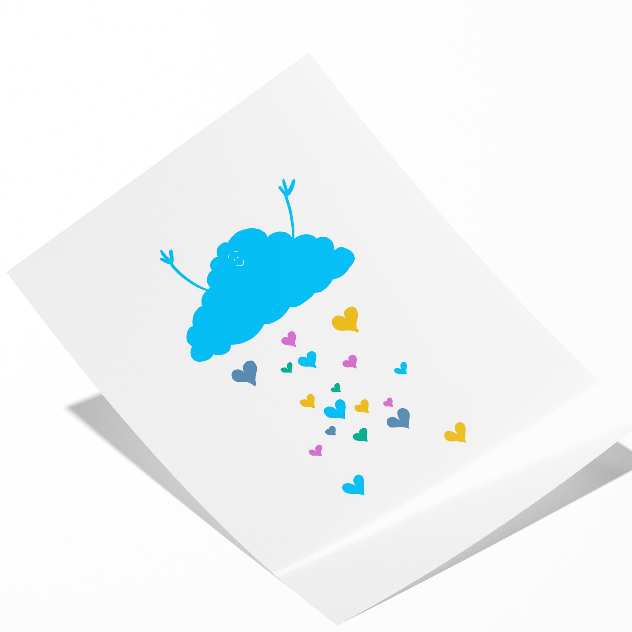 Joyful Rain Cloud – Illustrated Cute Wall Art - Richard DaraniPosters, Prints, & Visual Artwork