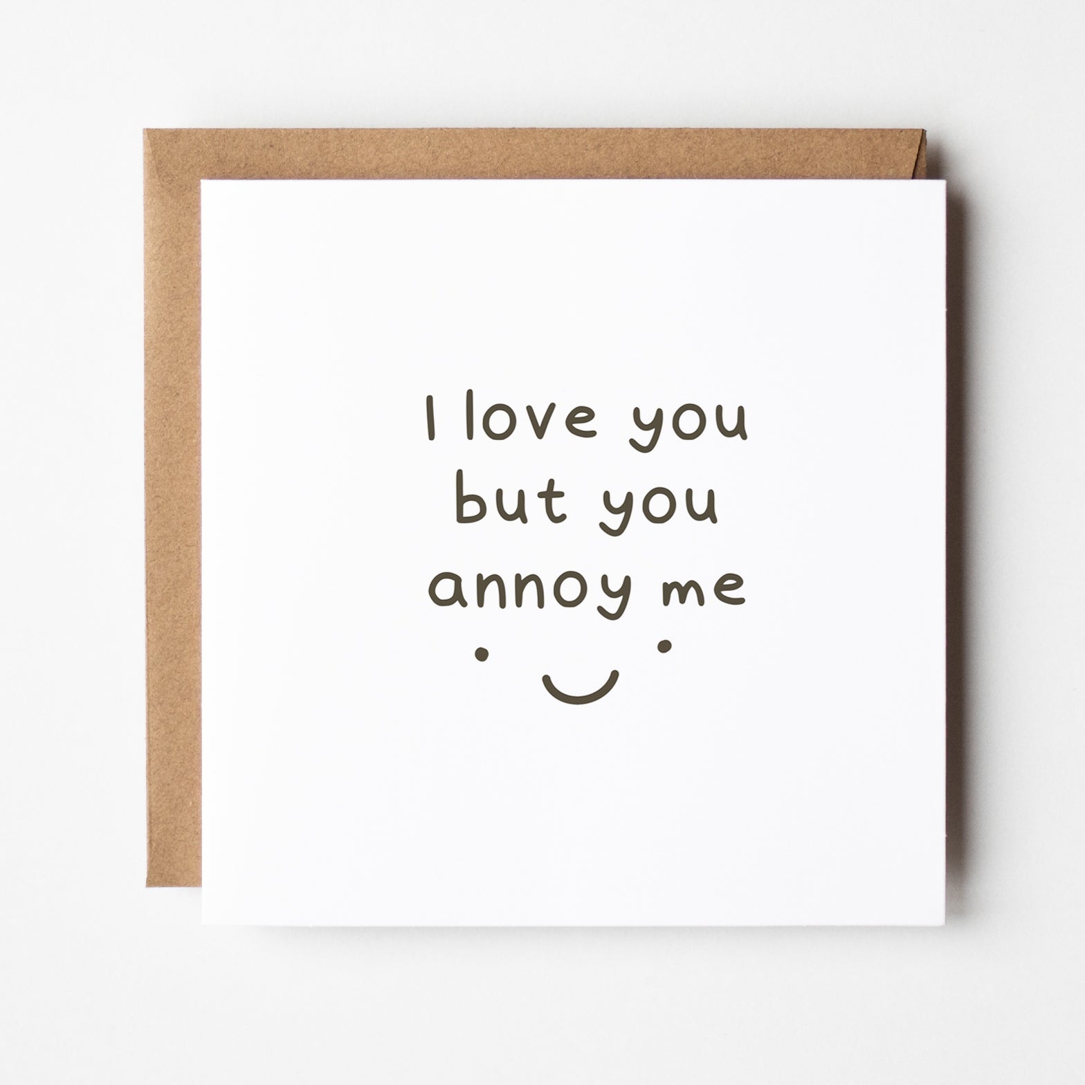 Simple quirky love card featuring clean typography and minimalist desig