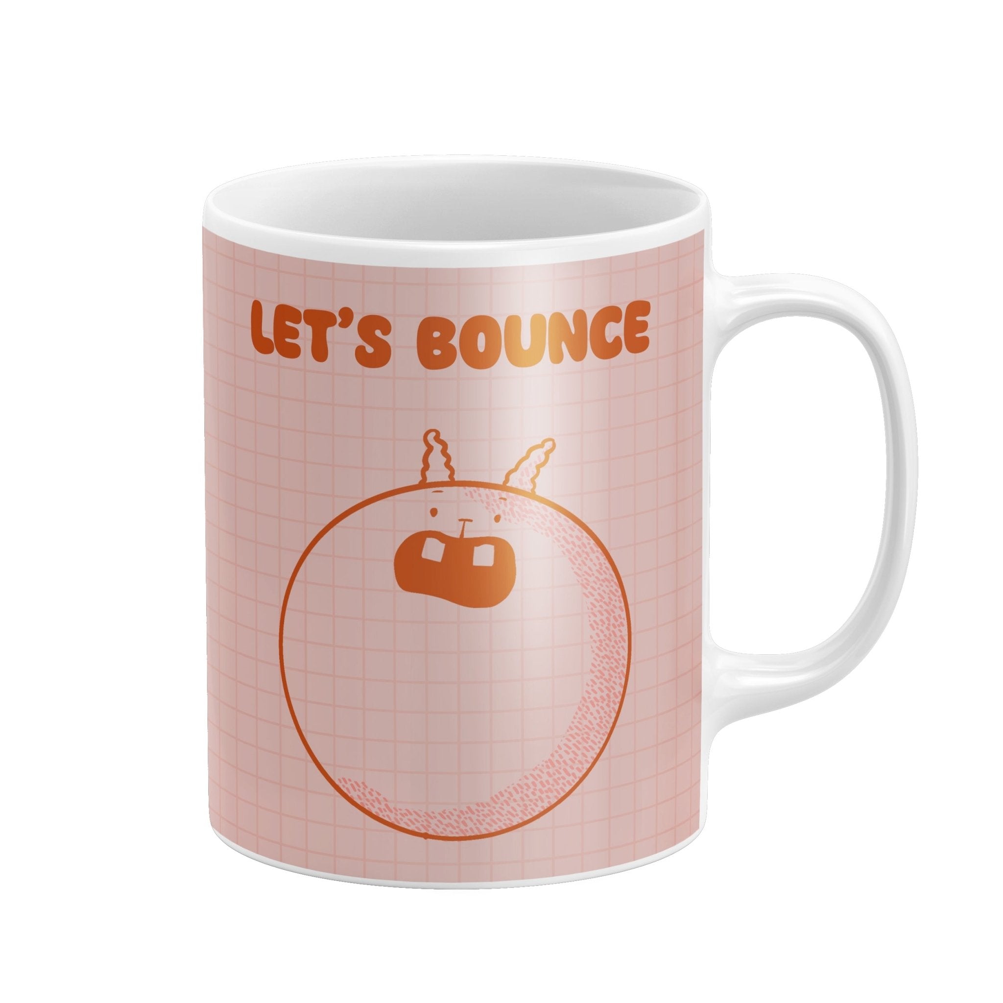 Let’s Bounce Mug – Funny Orange Monster - Richard DaraniMugs