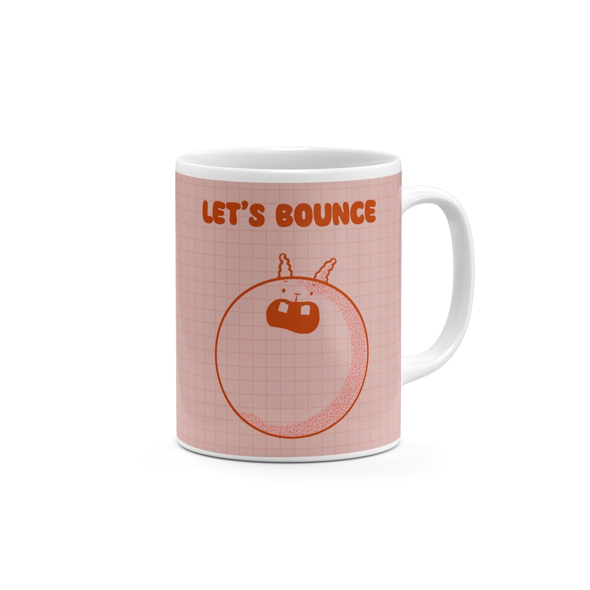 Let’s Bounce Mug – Funny Orange Monster - Richard DaraniMugs
