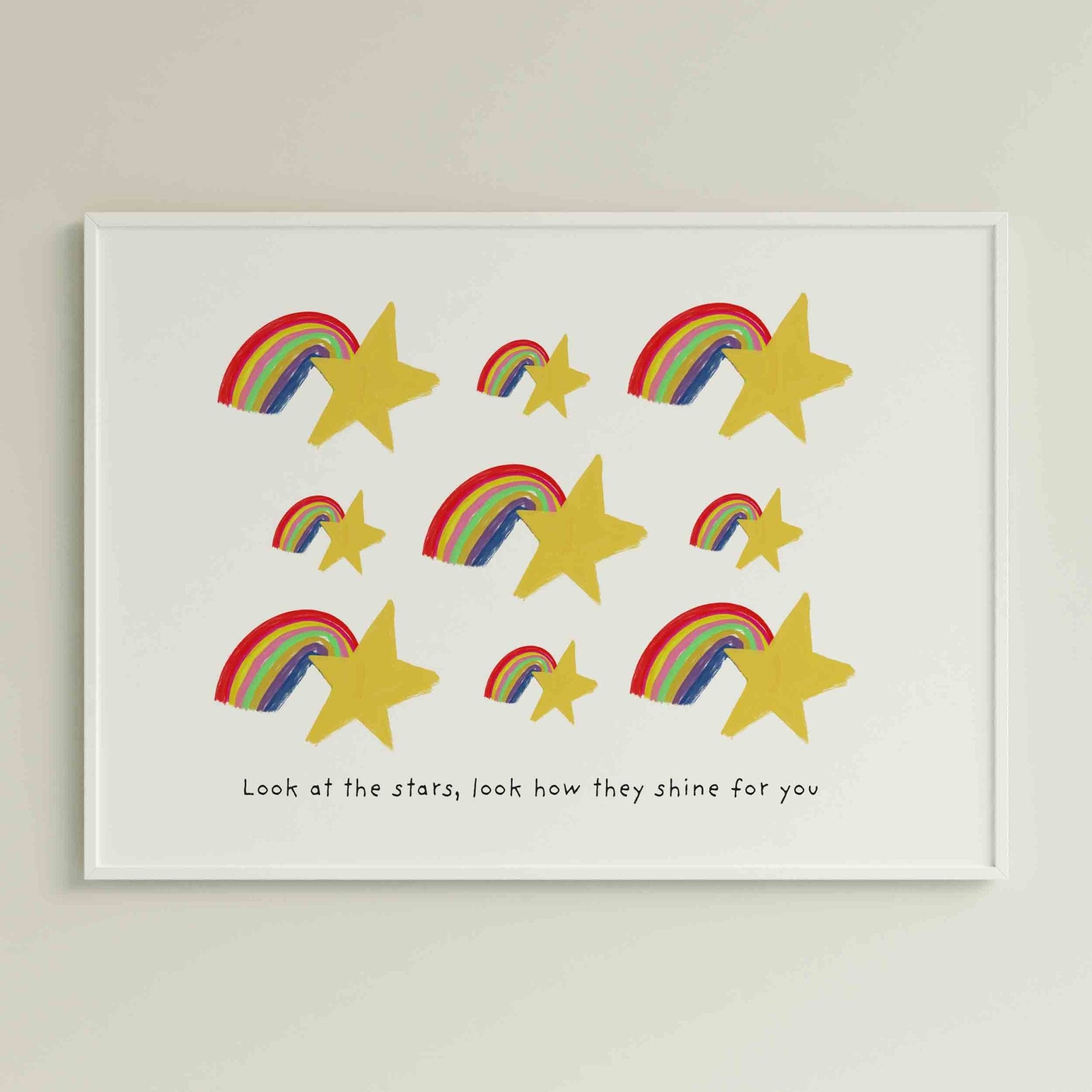 Stars & Rainbows - Positive Art Print — art print kawaii
