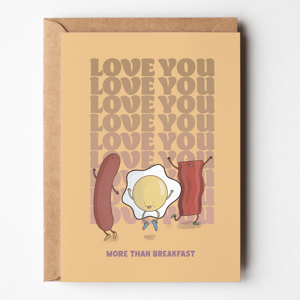 "Love you More Than Breakfast” Valentine’s Day Card – fun and illustrated greeting & note cards by Richard Darani