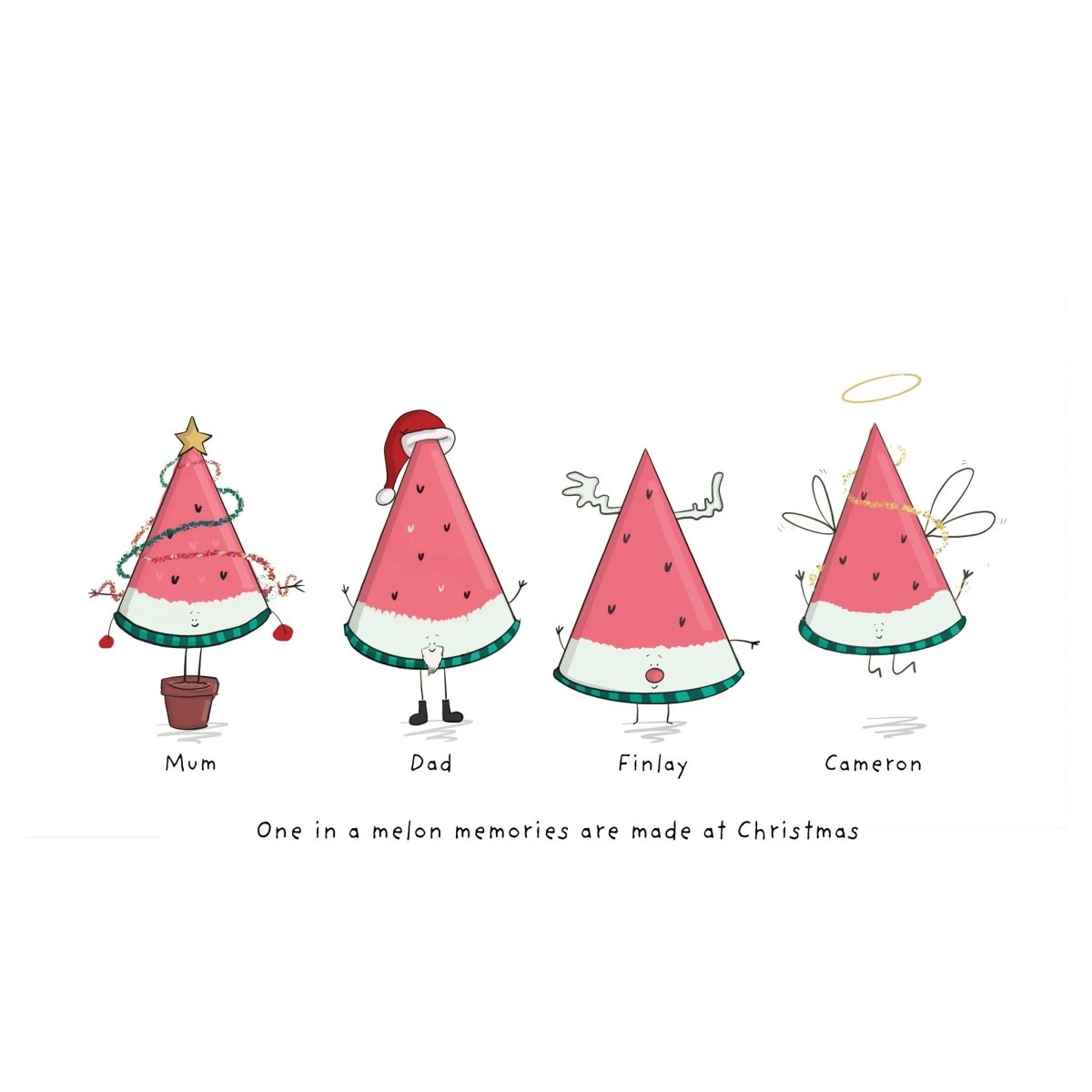 Our Christmas Family – Personalised Festive | Print - Richard DaraniArt Print