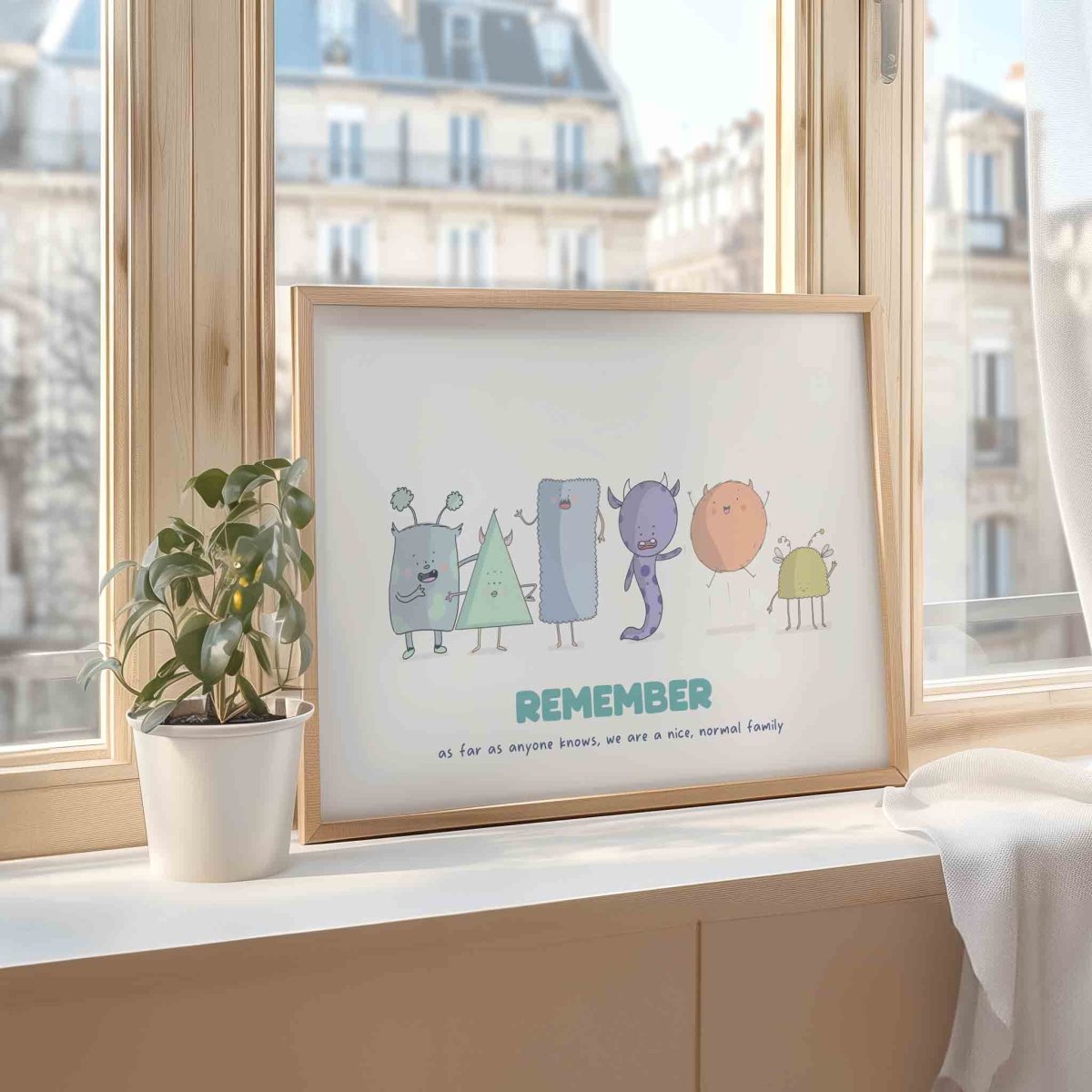 Personalised We Are A Nice And Normal Family art print — art print kawaii