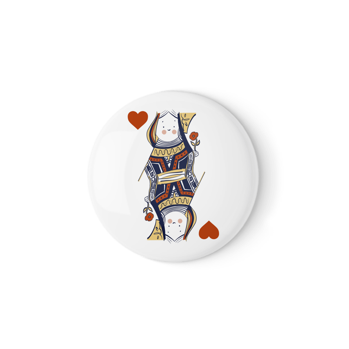 Queen of Hearts – Playing Card Badge or Magnet (38mm or 58mm)