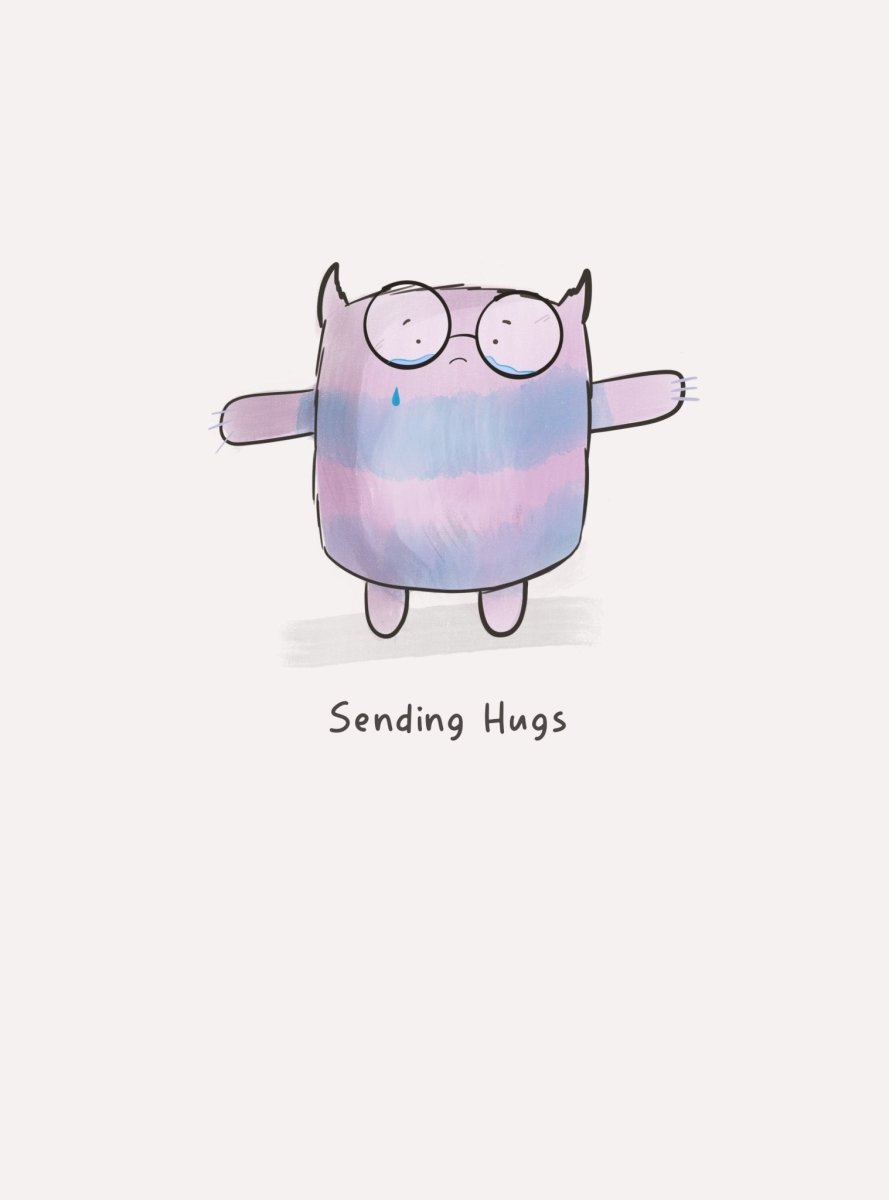 Sending Hugs – Comfort & Support Greeting Card – illustrated by Richard Darani