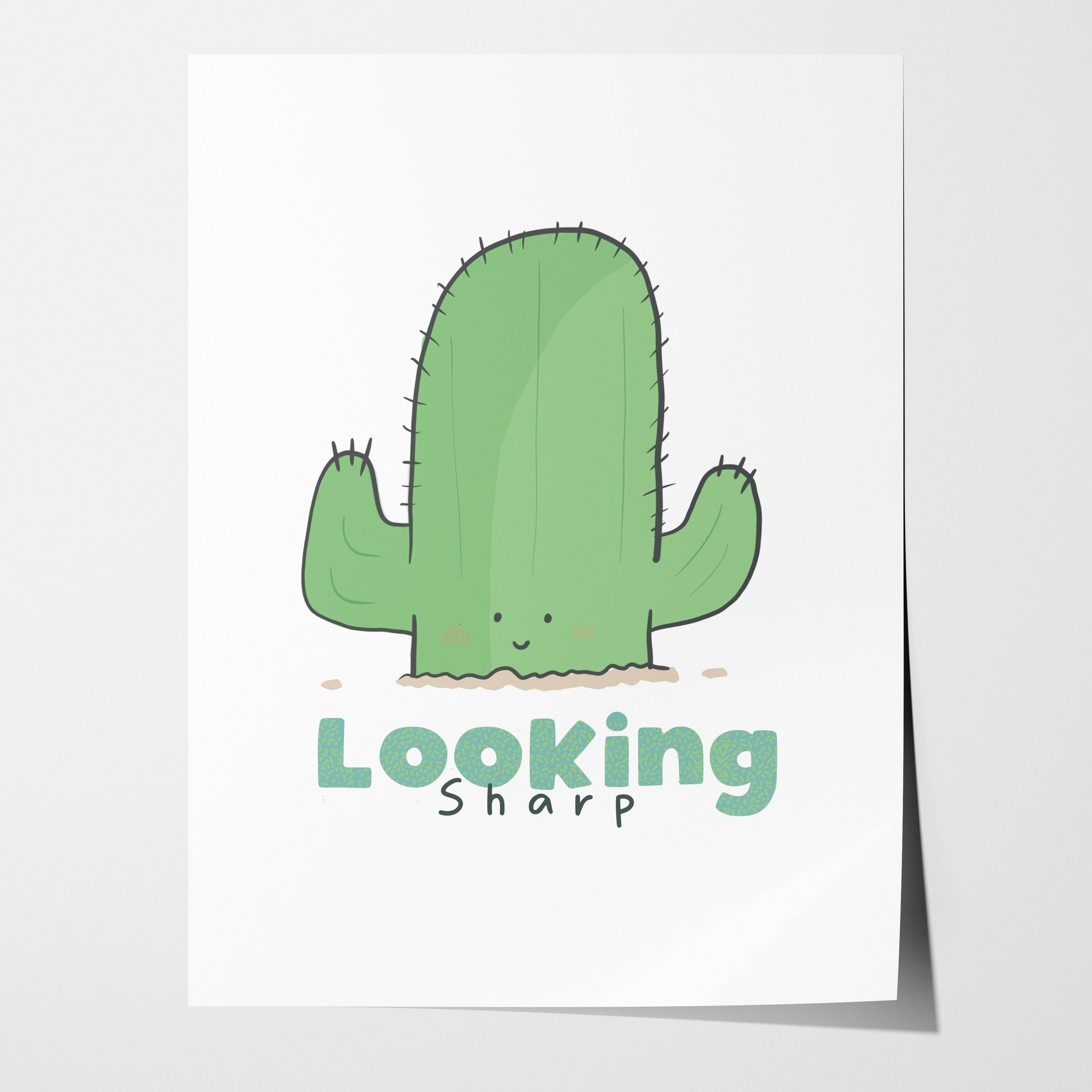 looking-sharp-a-cute-cactus-art-print — art print kawaii (view 4)
