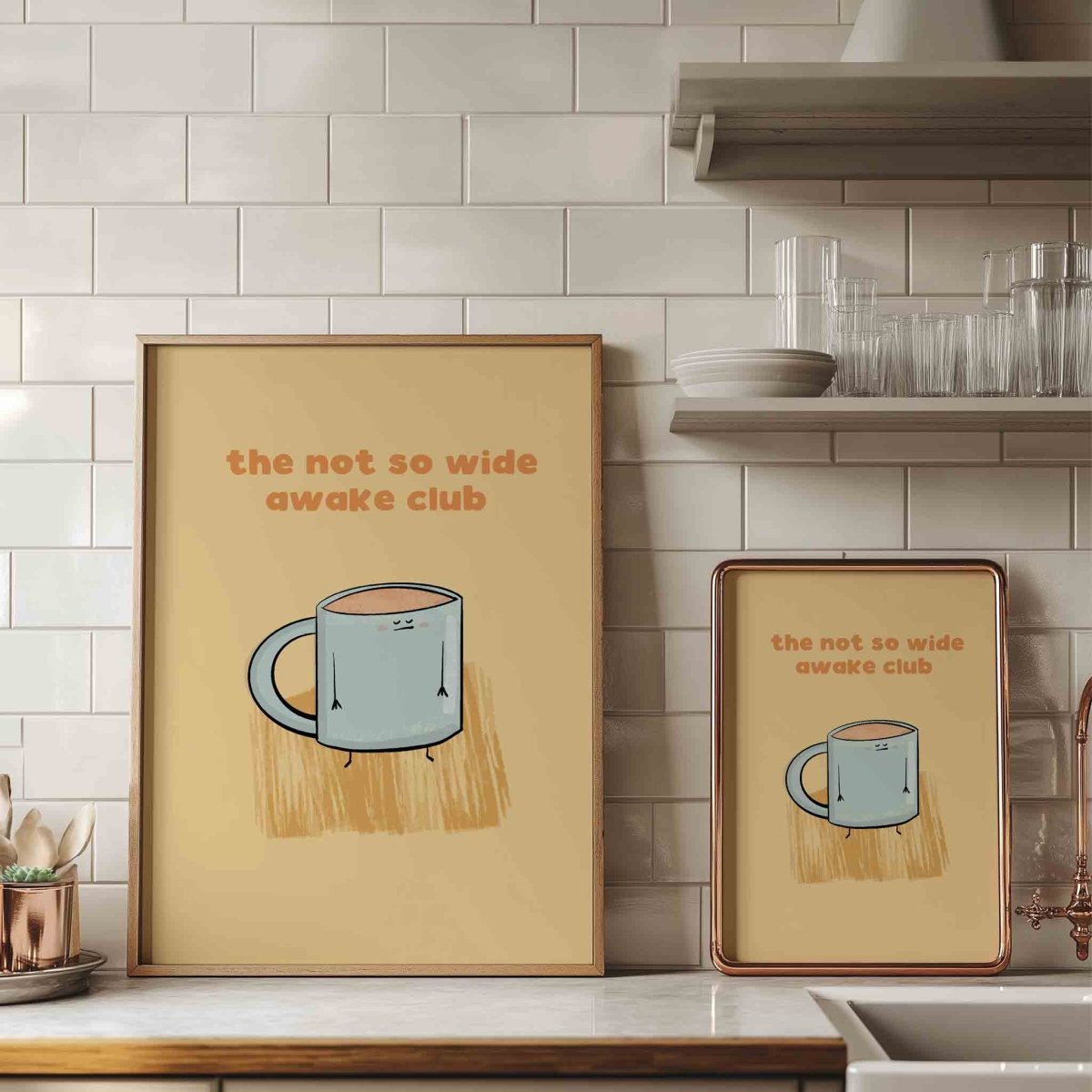 The Not So Wide Awake Club Coffee Art Print – fun and illustrated posters, prints, & visual artwork by Richard Darani