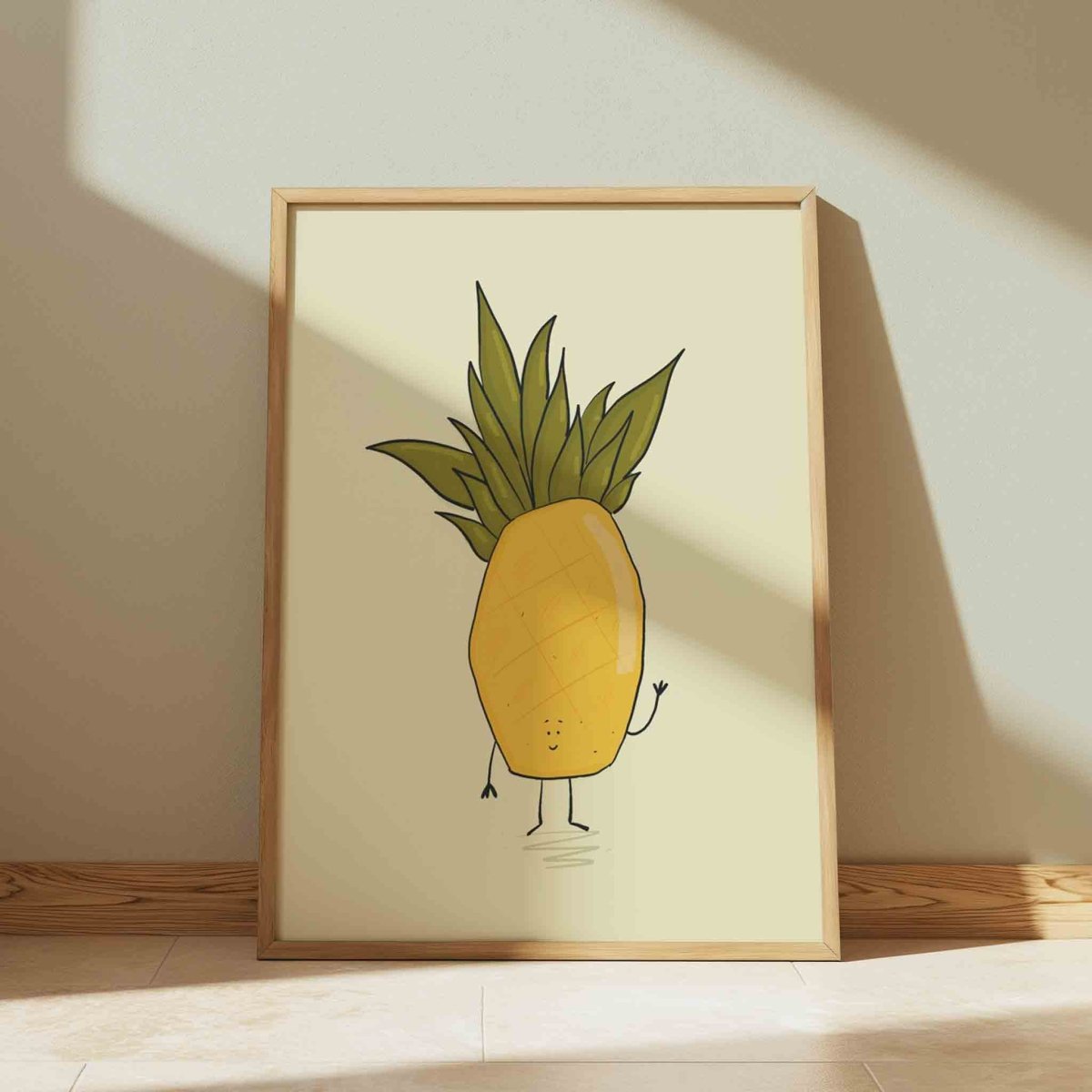 'Waving Pineapple' Art Print by Richard Darani – fun and illustrated posters, prints, & visual artwork by Richard Darani