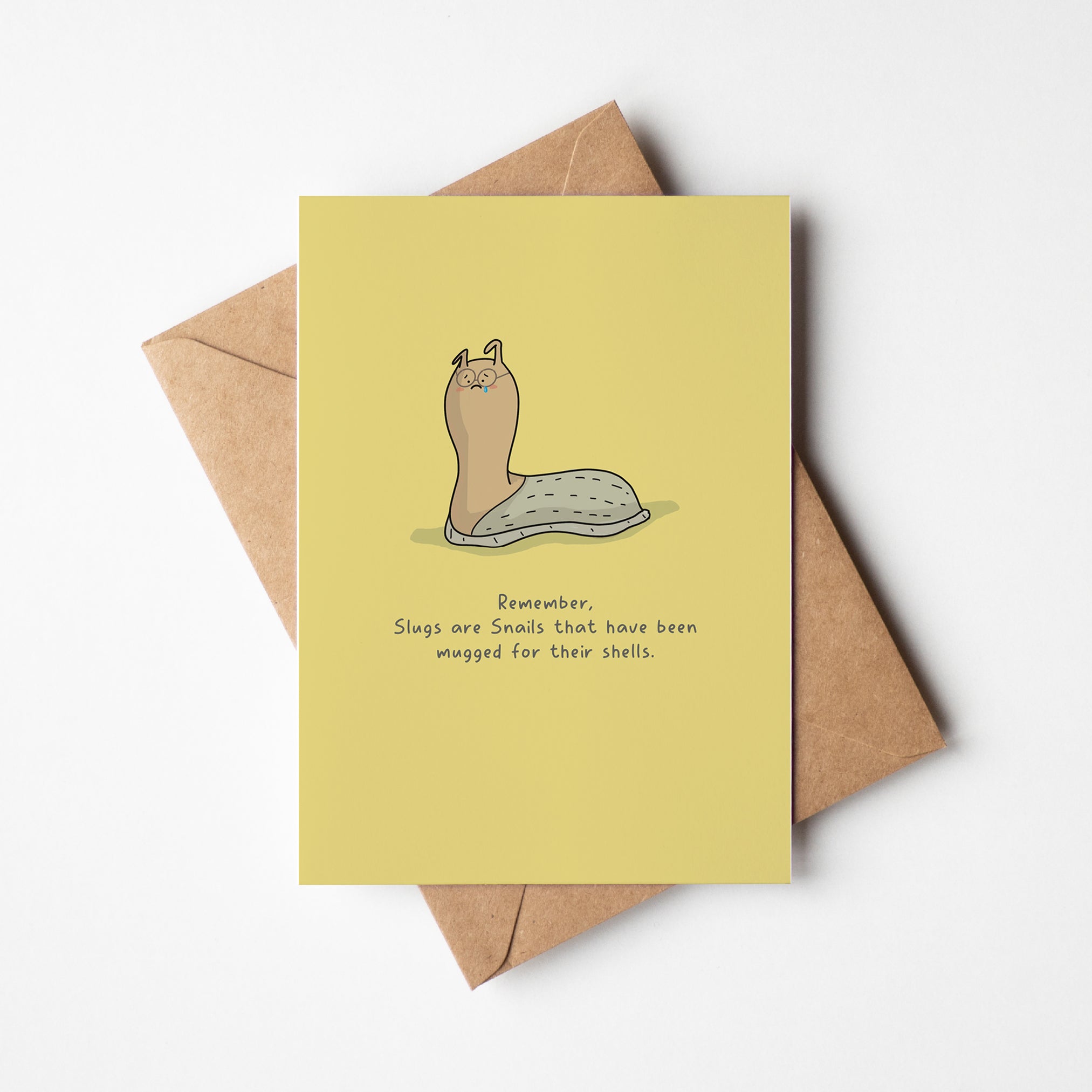 Why Slugs Lost Their Shells - Cute & Funny Hand - Drawn Greeting Card - Richard DaraniGreeting & Note Cards