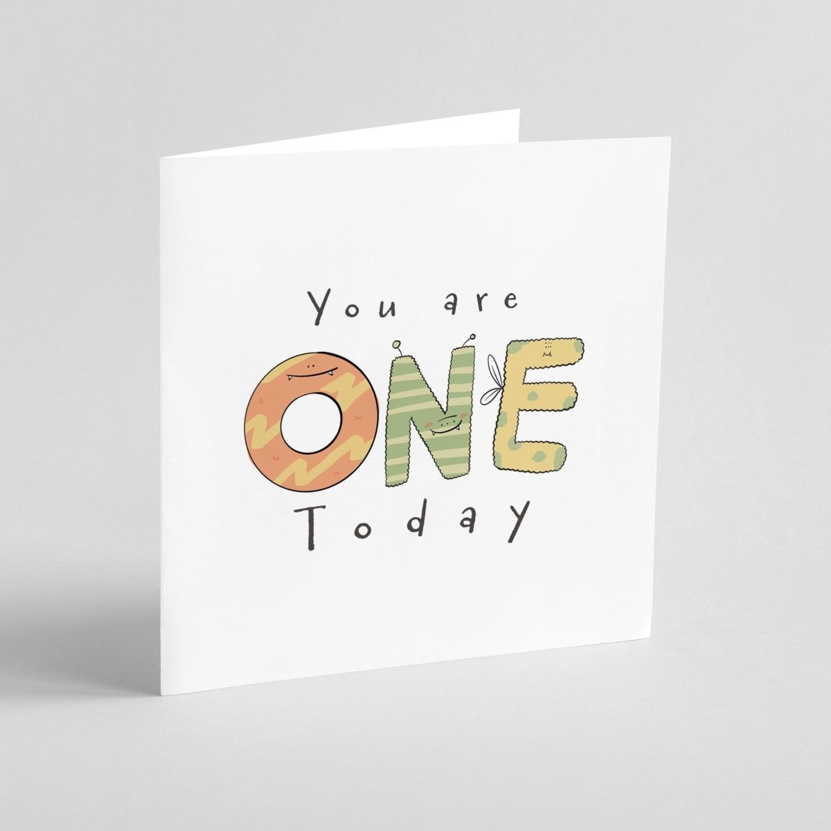Greeting card with 'You are ONE Today' text on a white background