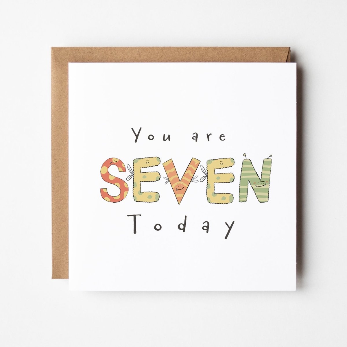 You are 7 today square card