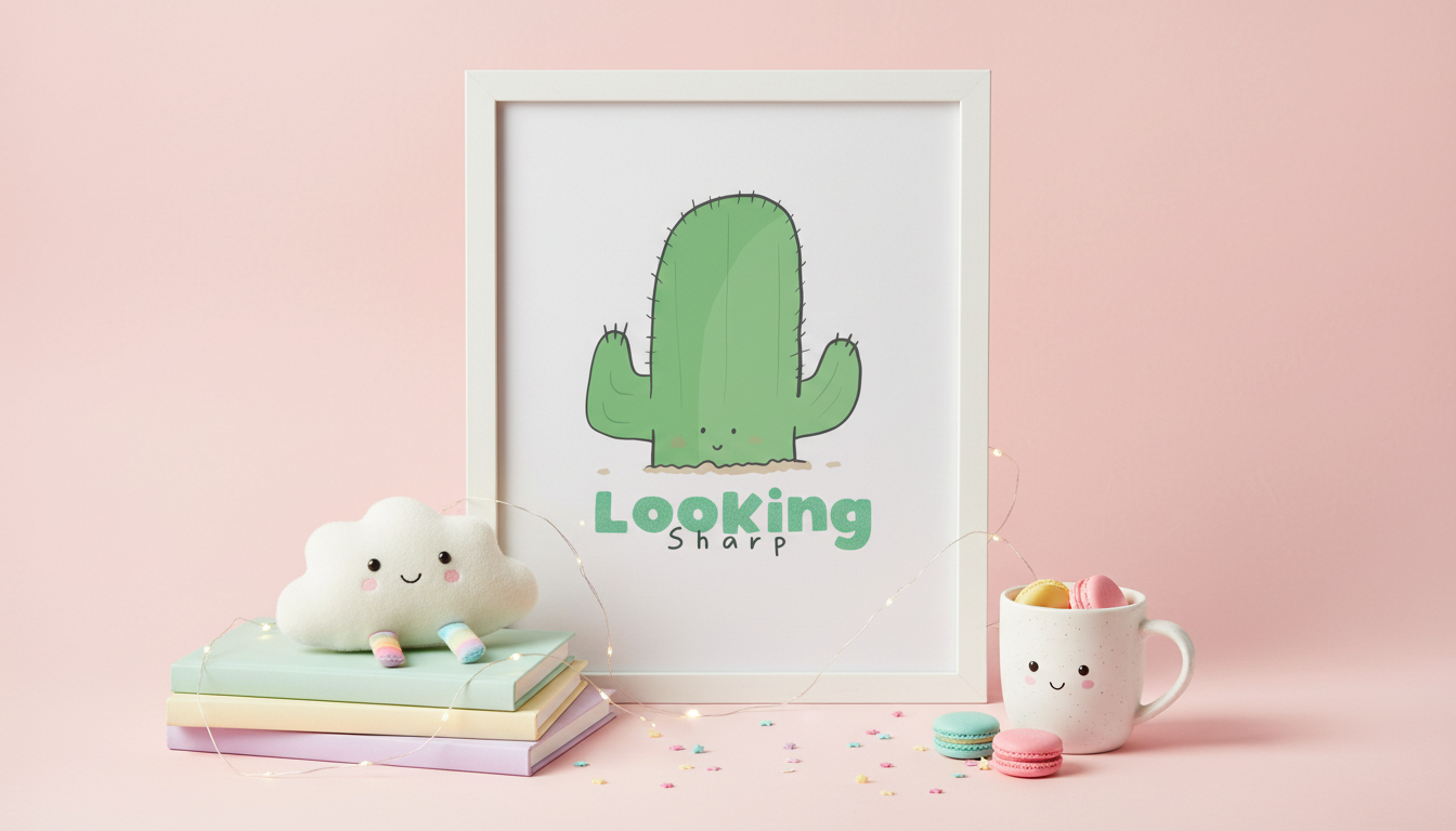 Lookiing Sharp Print by Richard Darani in a kawaii lifestyle shot
