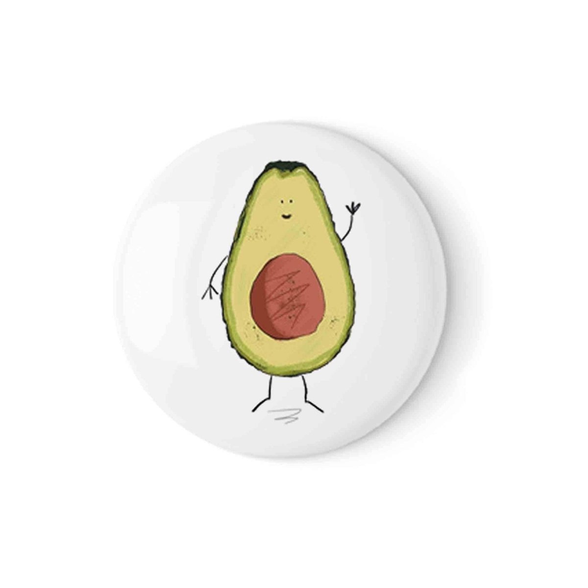 Avocado Button Badge – fun and illustrated pinback buttons by Richard Darani