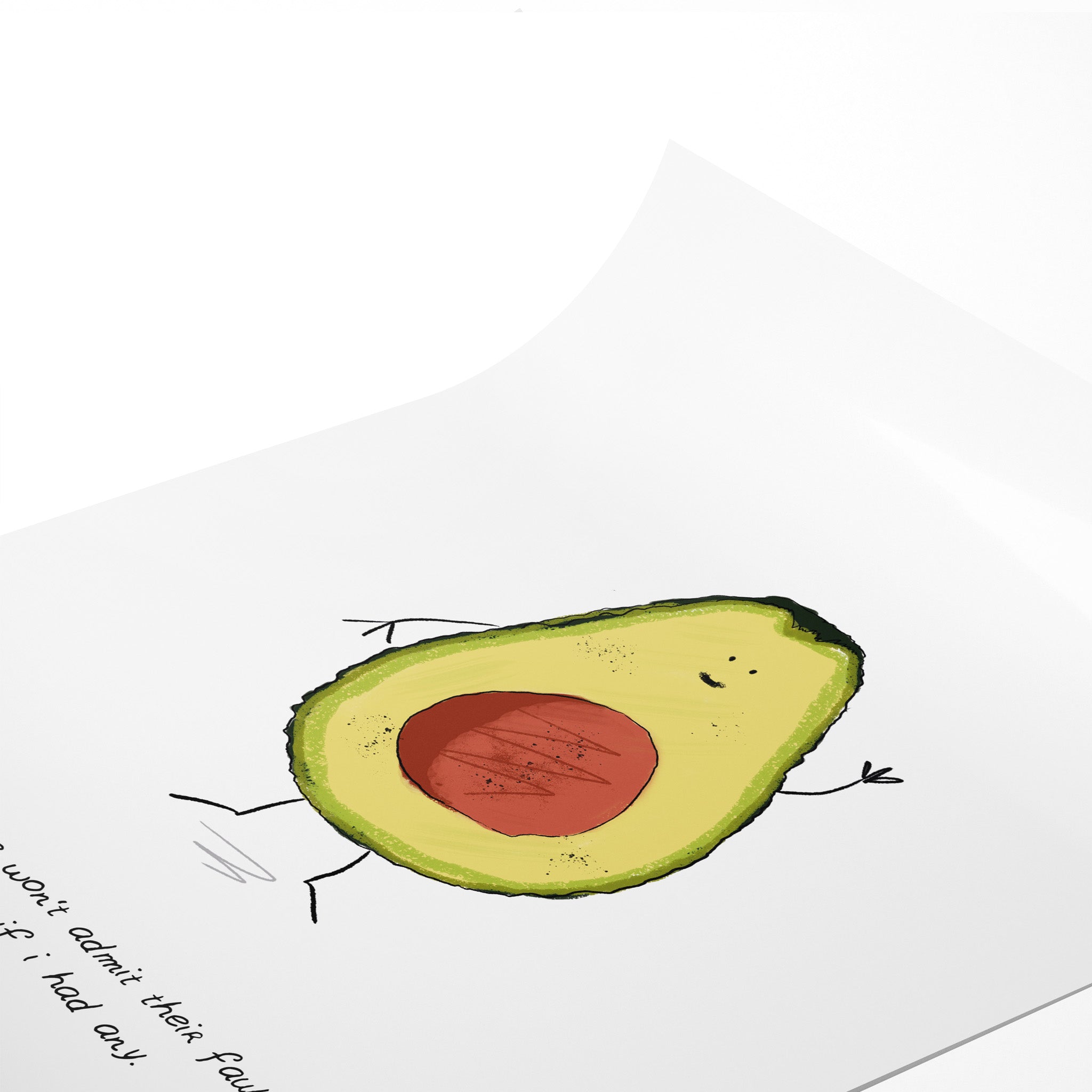 Avocado Illustrated Art Print - Richard Darani