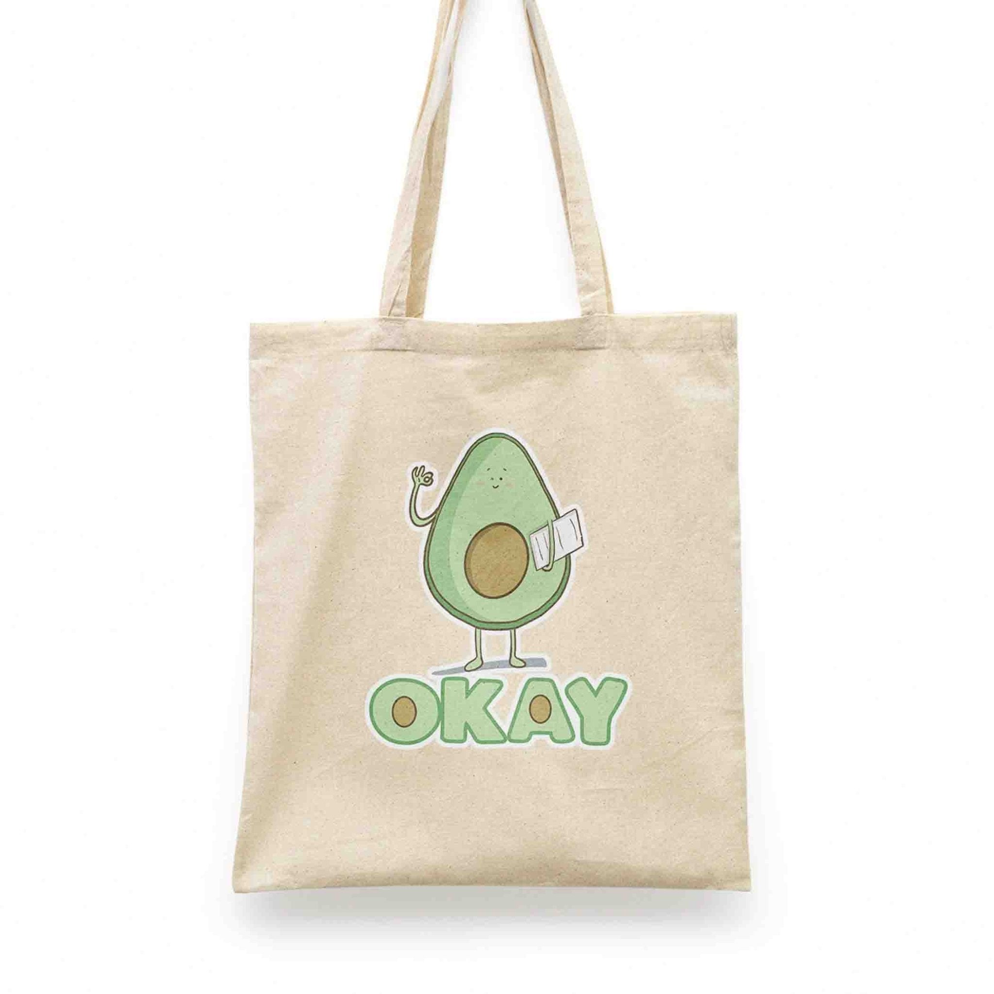 Avocado 'Okay' Reusable Shopping Tote Bag - Richard Darani