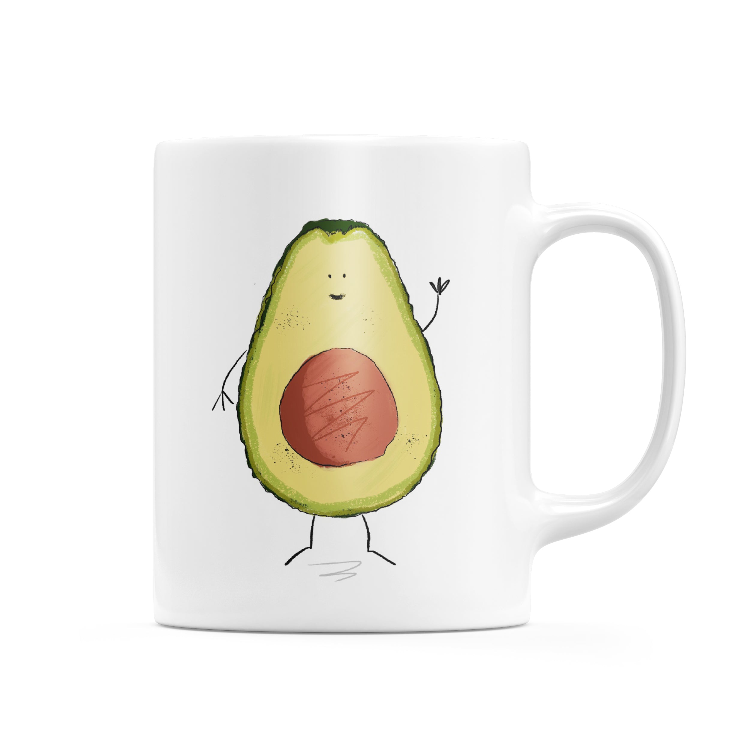 Cute Avocado Character Mug
