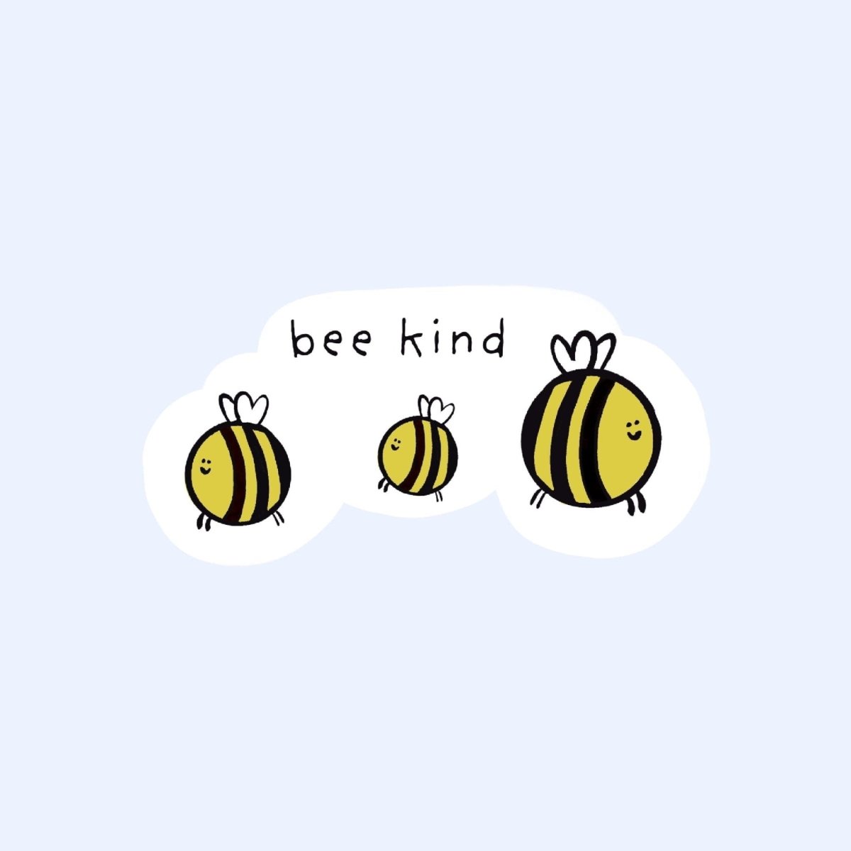 Bee Kind Cute Vinyl Sticker – fun and illustrated decorative stickers by Richard Darani