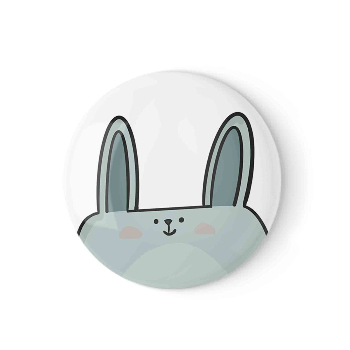 Bunny Pin Back Button Badge – fun and illustrated pinback buttons by Richard Darani
