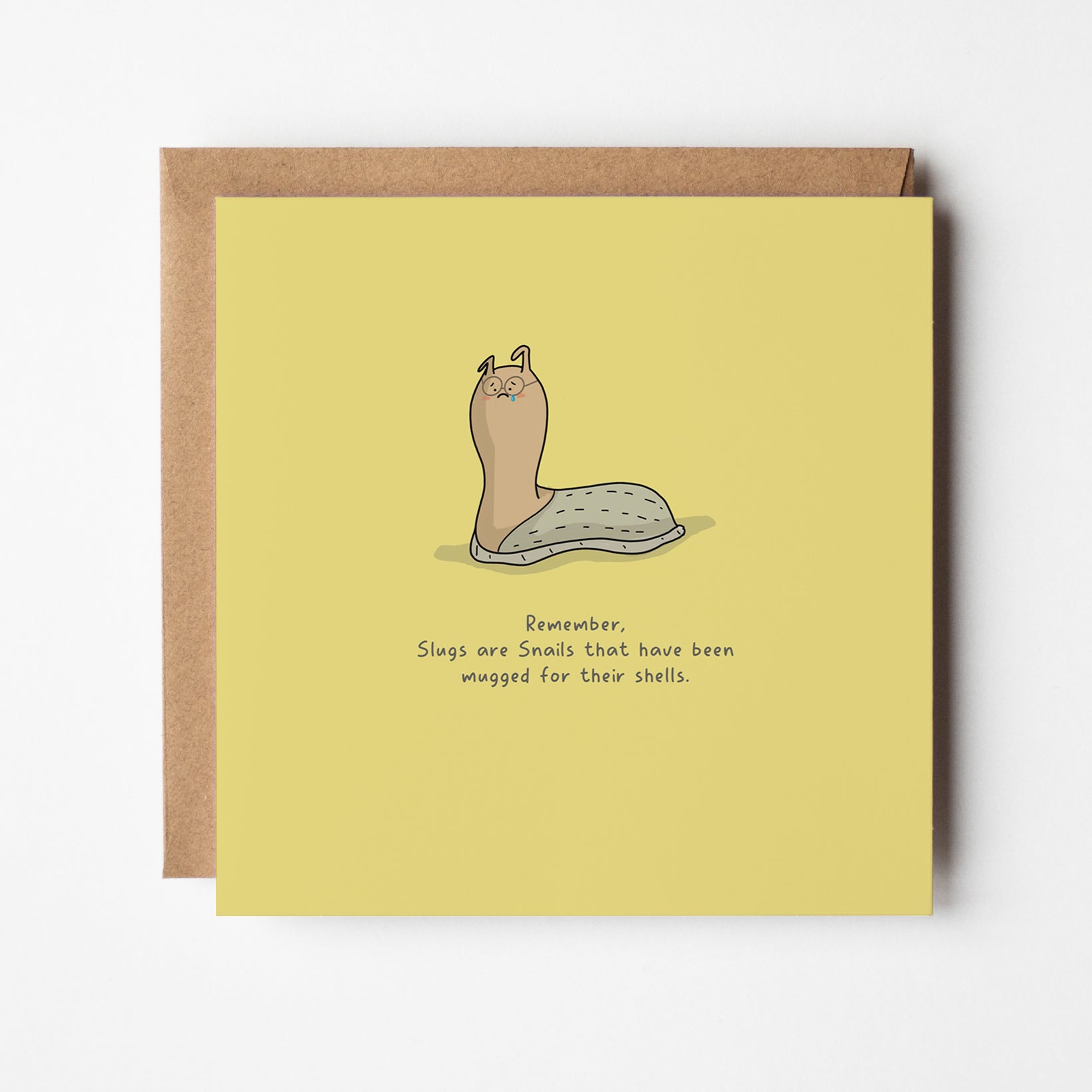 hy Slugs Lost Their Shells card displaying front design with kawaii slug illustration