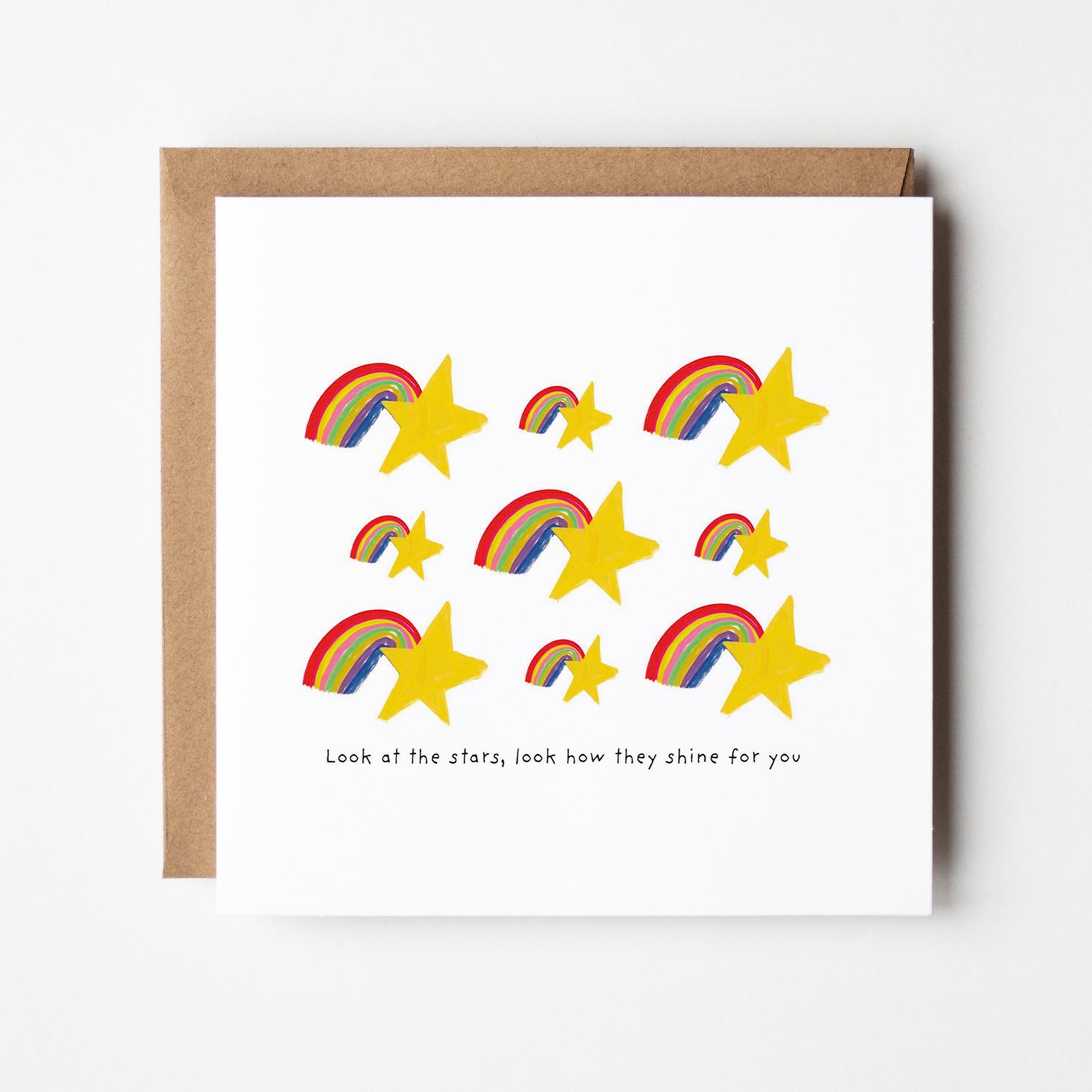 Look at the Stars - Rainbow & Stars Inspirational Card