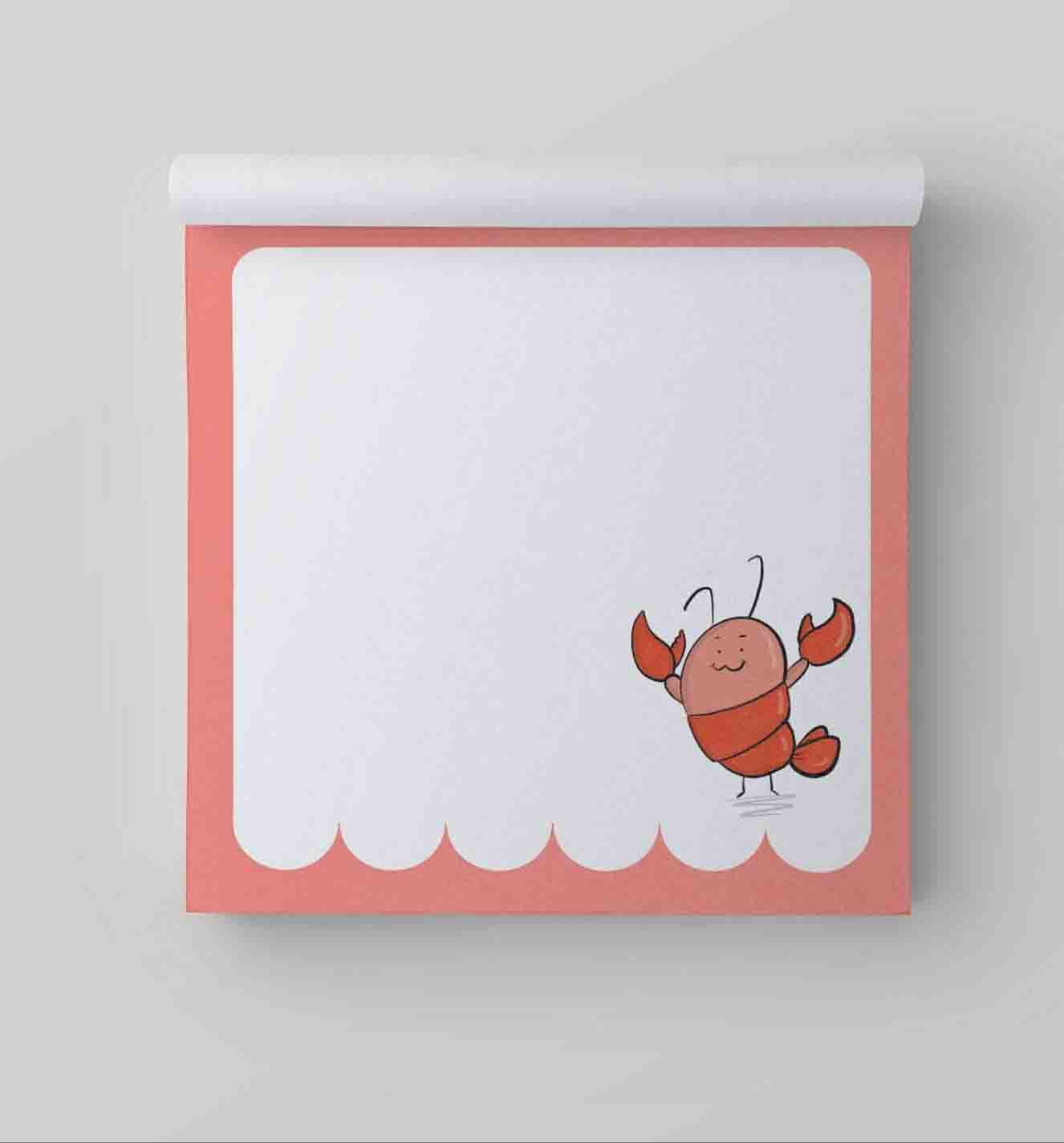 Cute Lobster Square Notepad - Richard Darani