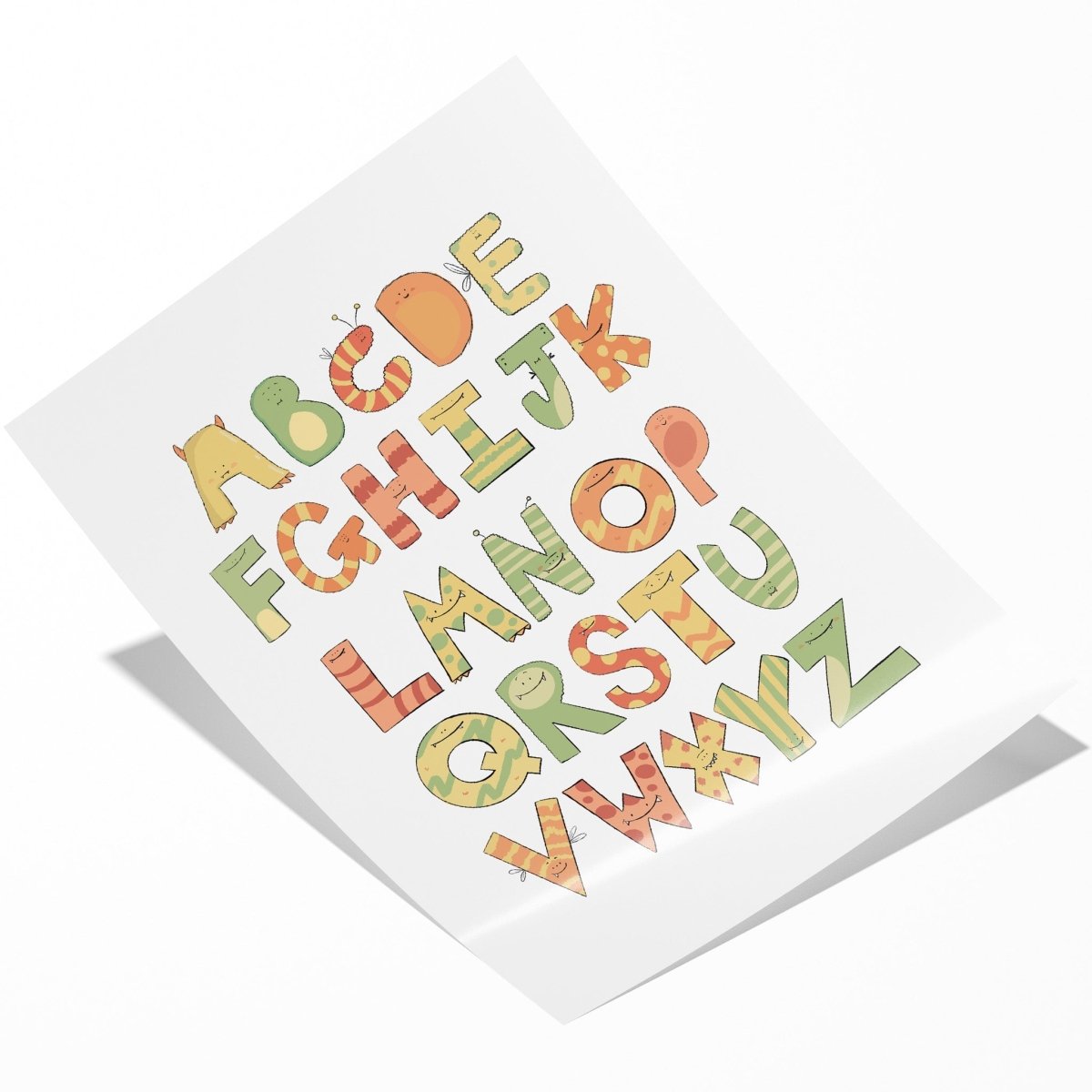 Cute Monster Themed Alphabet Art Print For KidsPosters, Prints, & Visual Artwork (view 4)